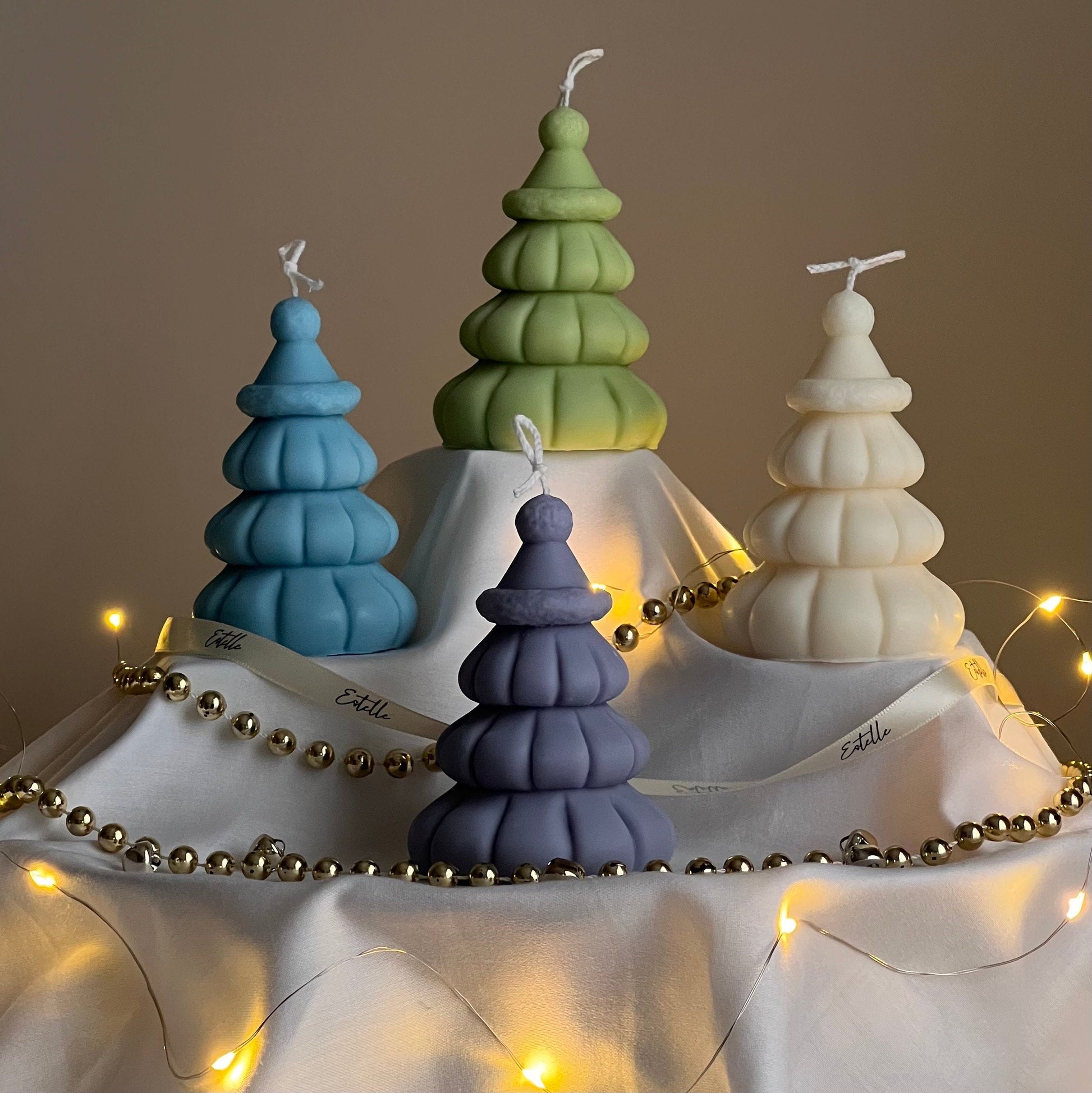 Christmas Tree Soy Candle with Hat: Handmade Holiday Decor