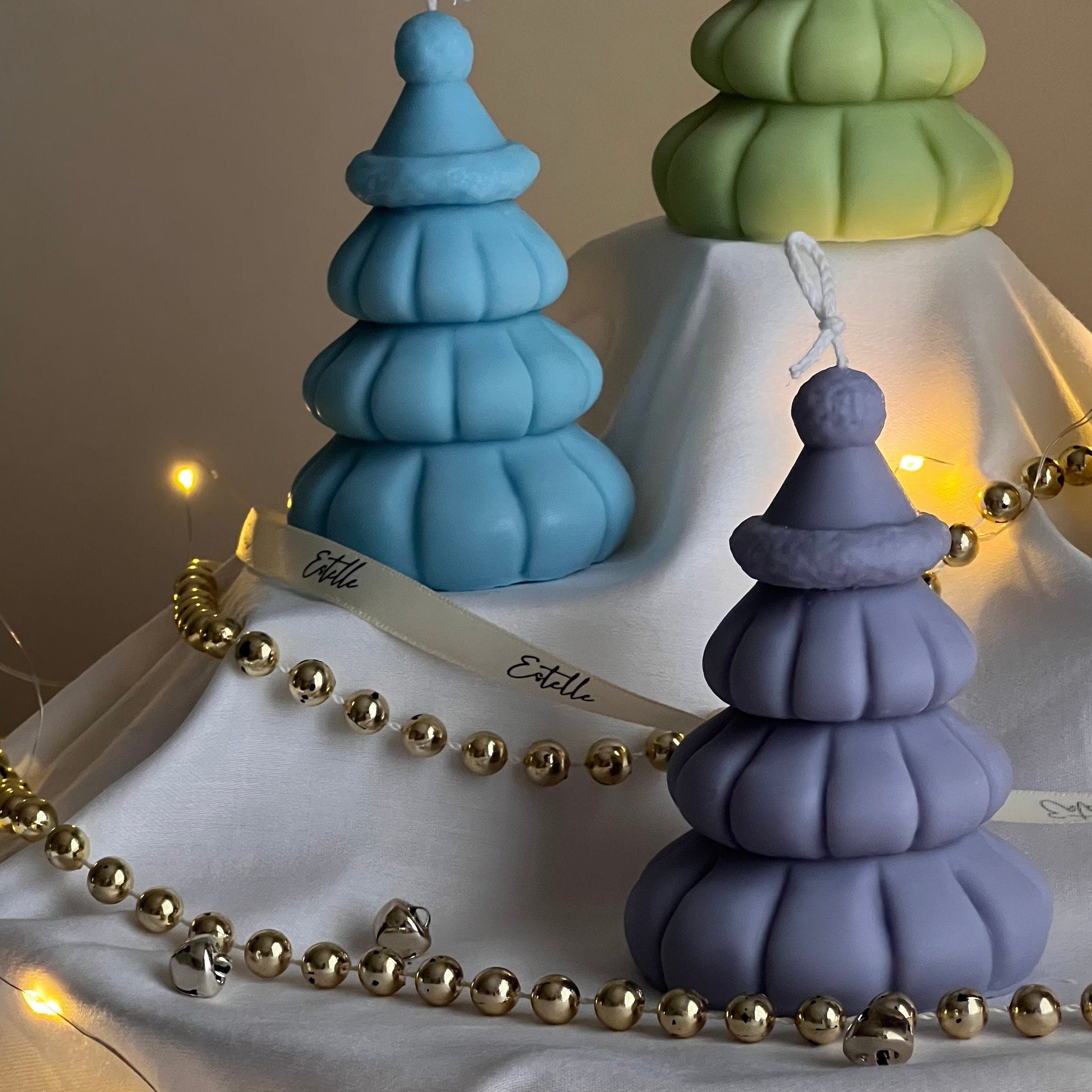 Christmas Tree Soy Candle with Hat: Handmade Holiday Decor