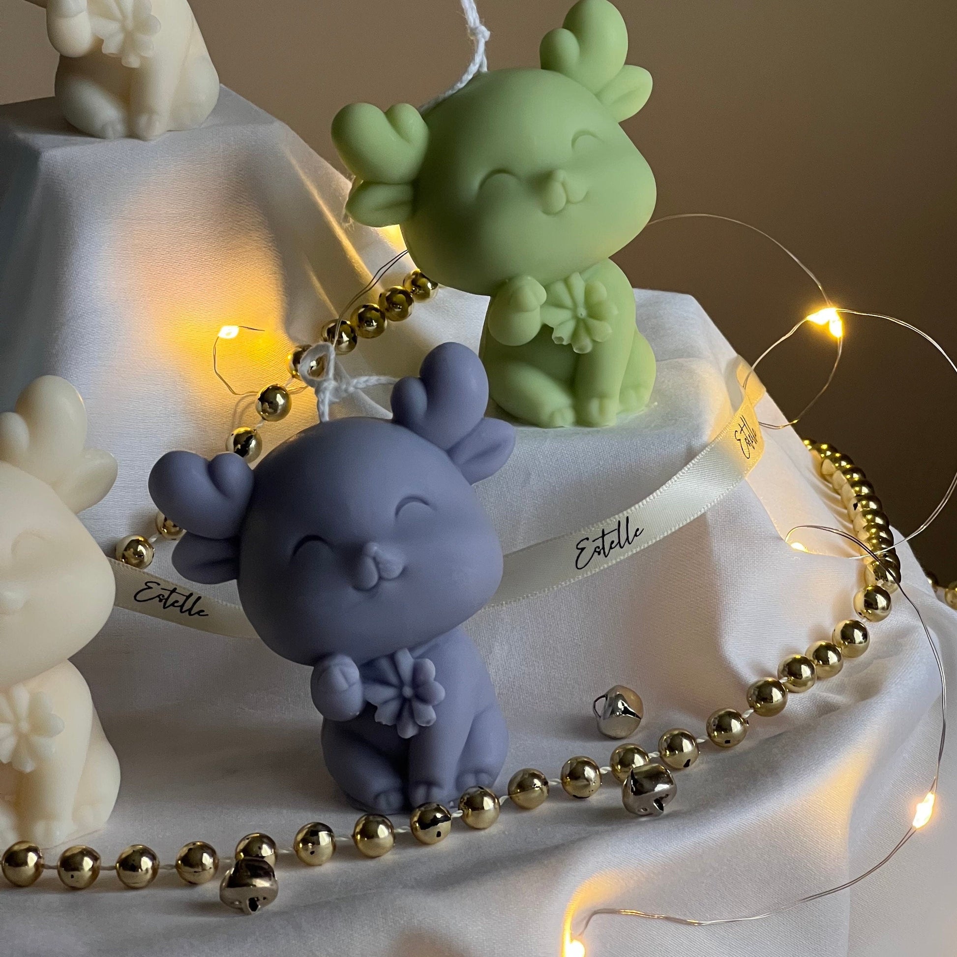 Handmade Christmas Reindeer Soy Candle: Holiday Decor Gift