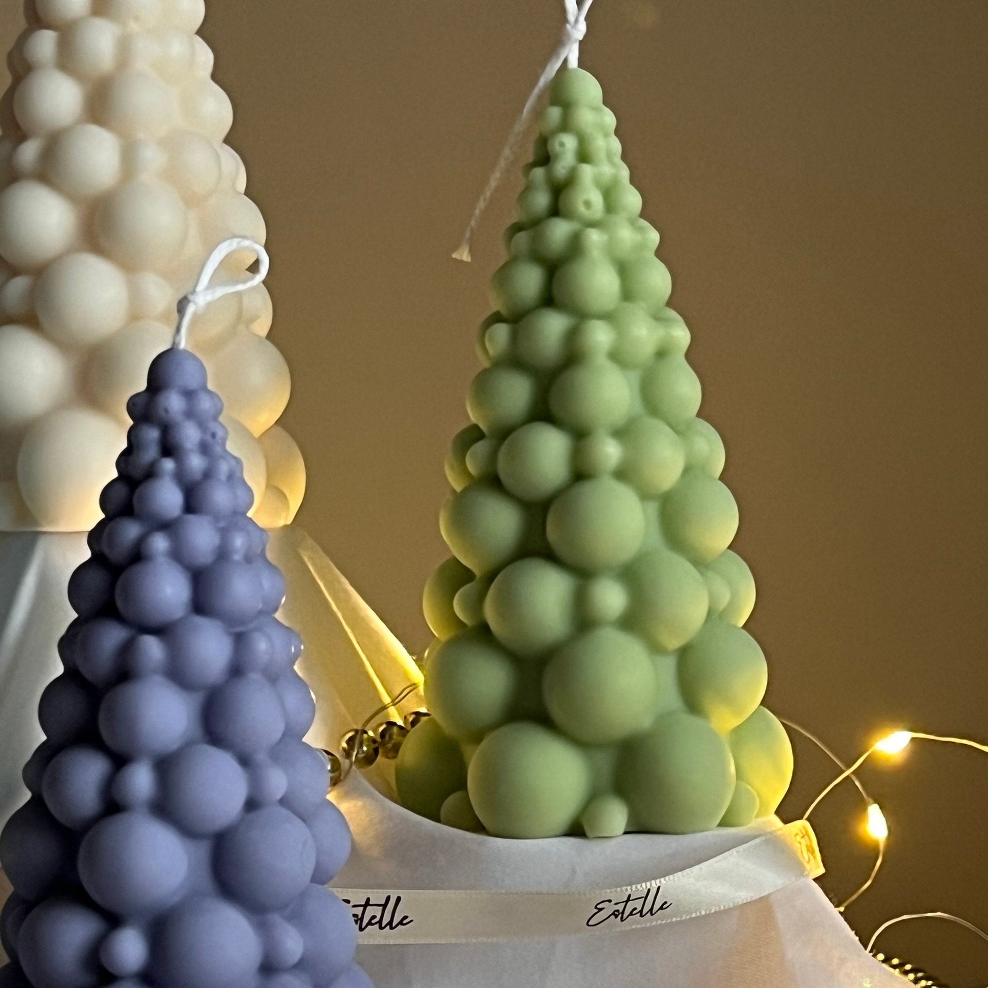Bubble Christmas Tree Candle: Hand Poured Soy Festive Decor