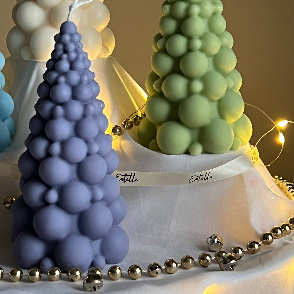 Bubble Christmas Tree Candle: Hand Poured Soy Festive Decor