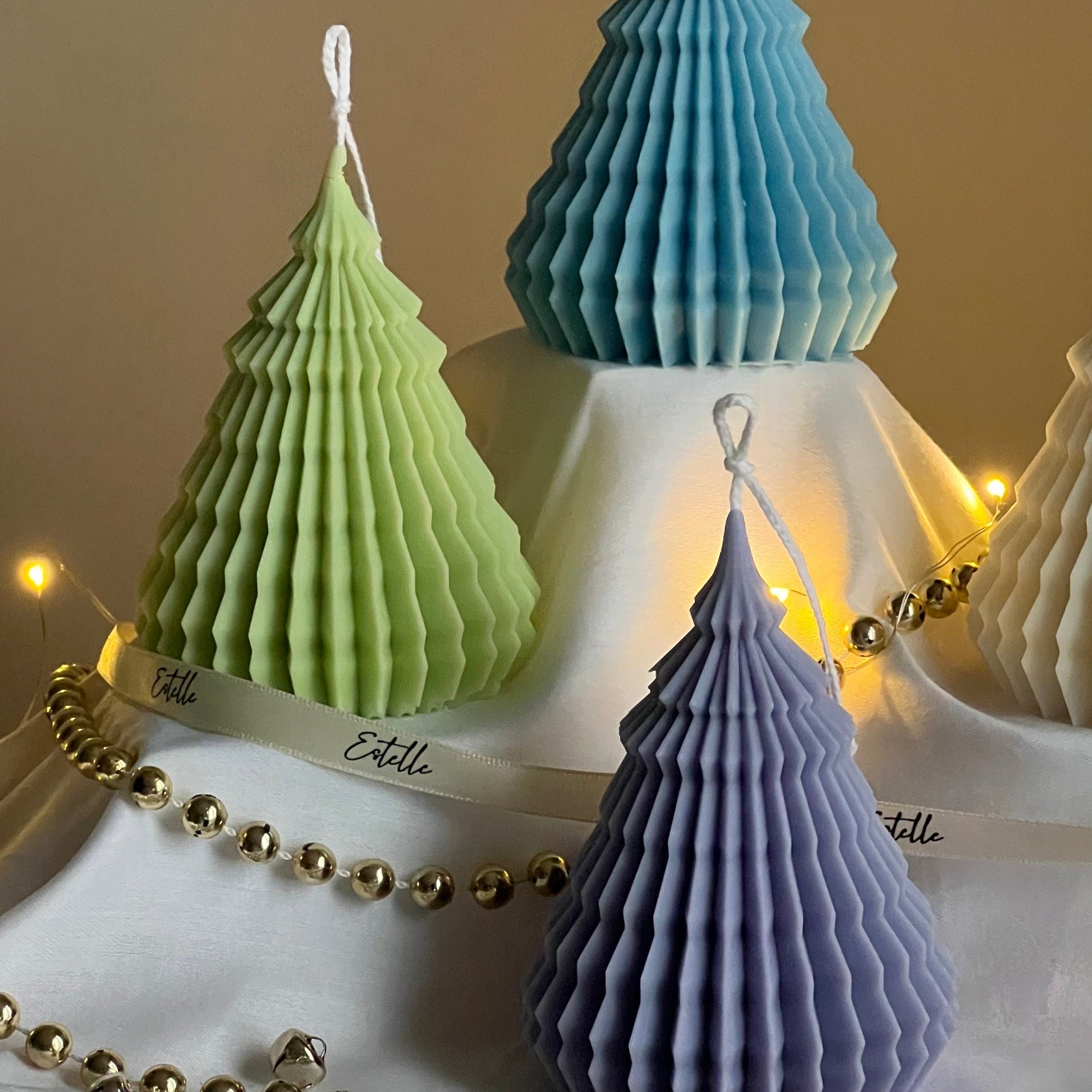 Origami Christmas Tree Soy Candle: Hand Poured Festive Decor