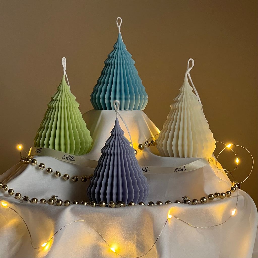 Origami Christmas Tree Soy Candle: Hand Poured Festive Decor
