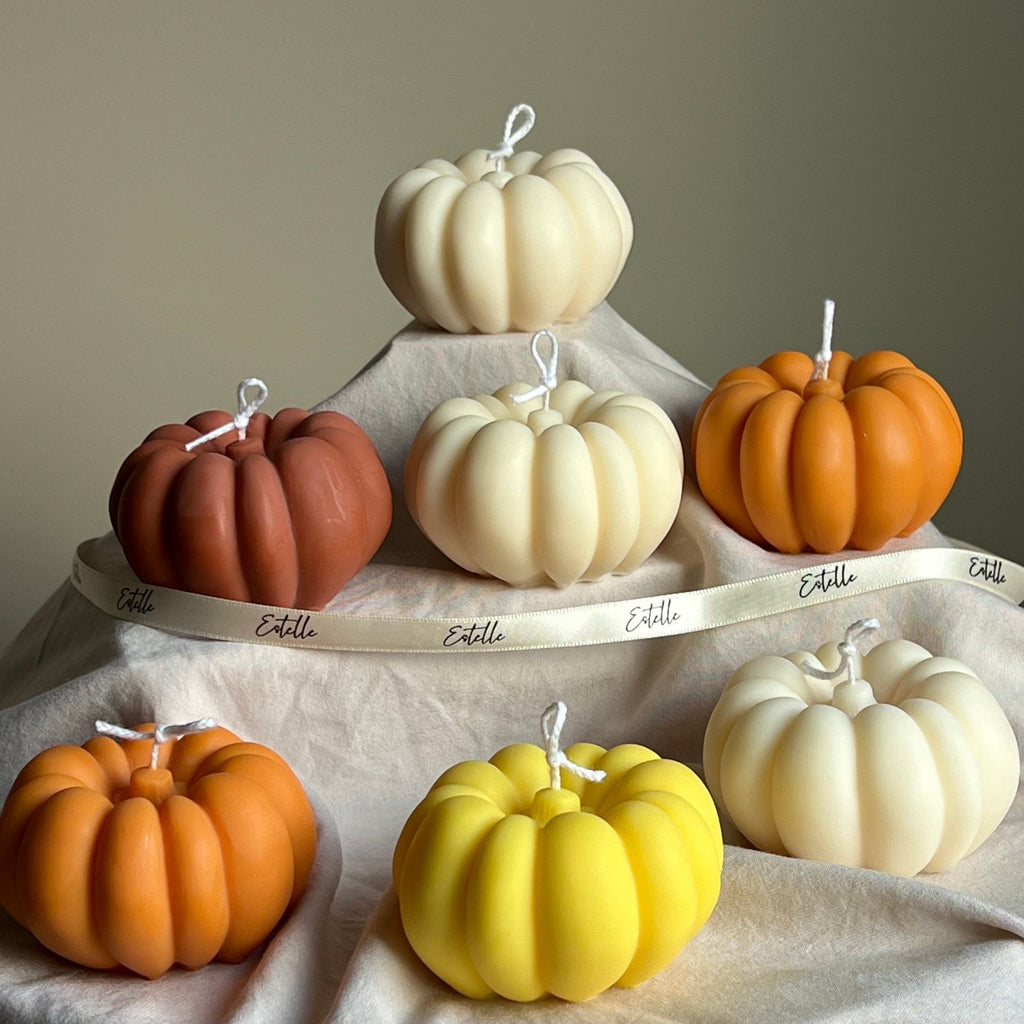 Handmade Autumn Pumpkin Soy Wax Candle: Spooky Season Decor