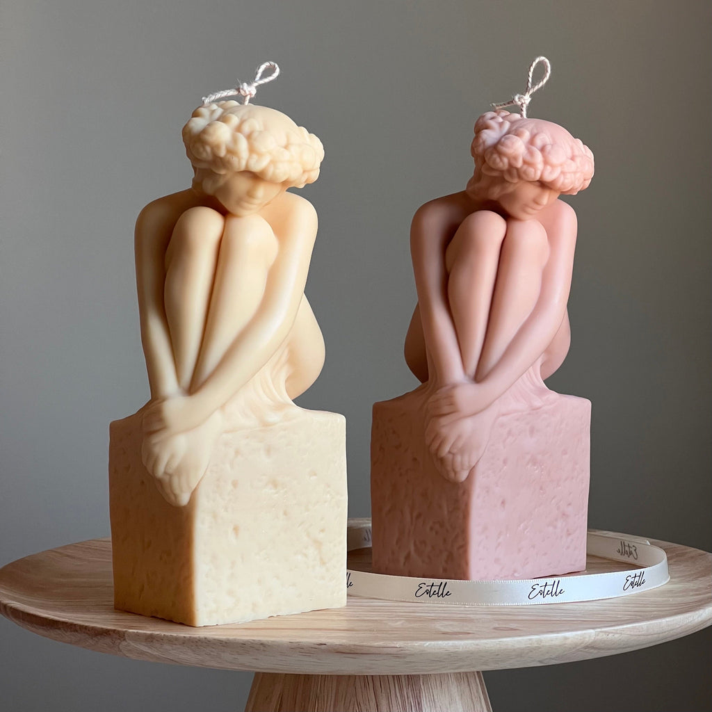 Bougie buste de femme sculptural | bougie statue en cire de soja
