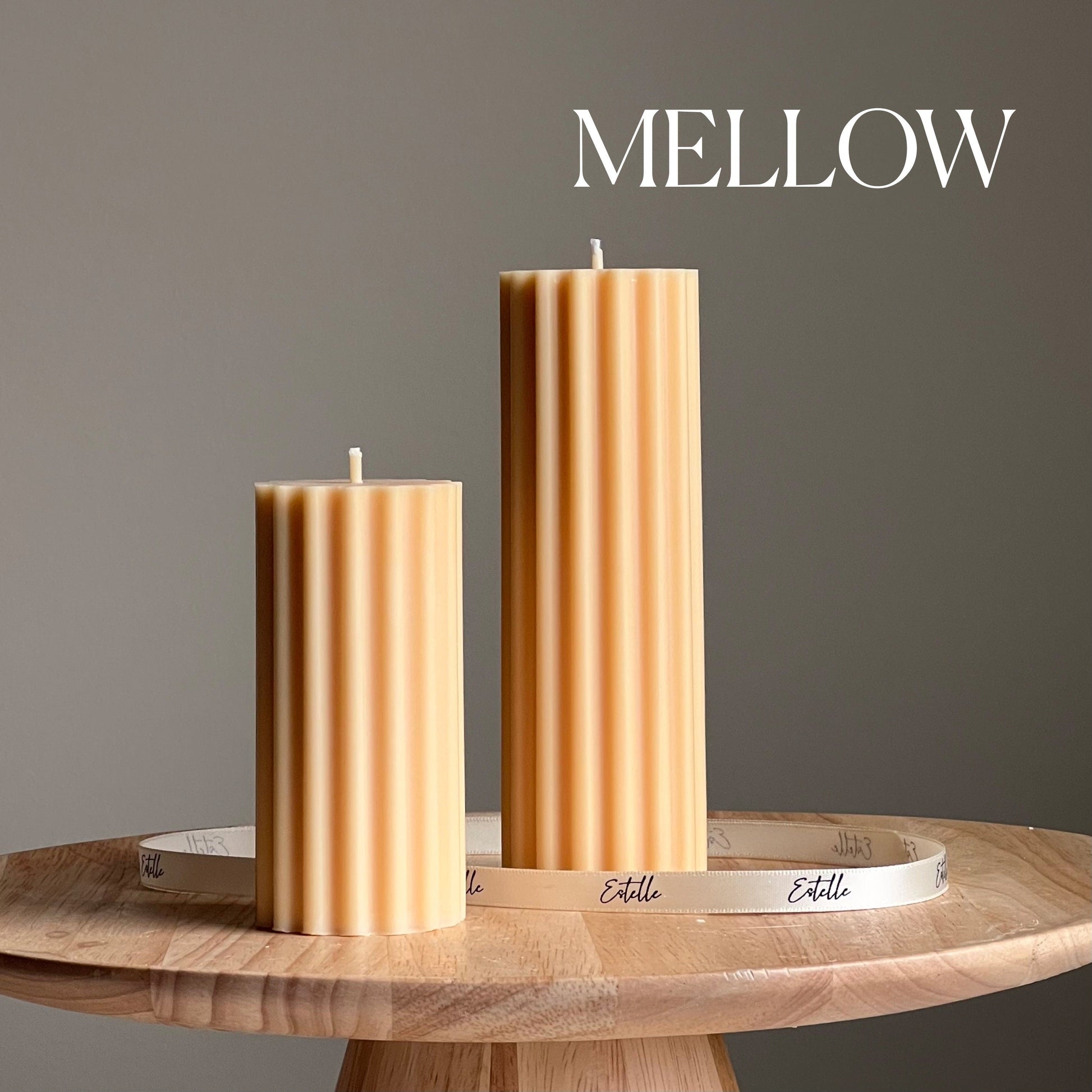 Ribbed Soy Wax Pillar Candle | Handmade Decorative Candle