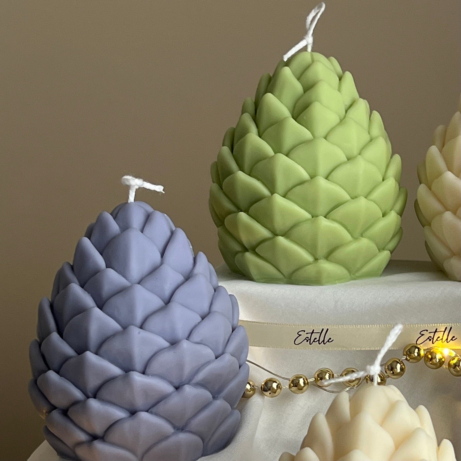 Handmade Pine Cone Soy Candle: Christmas Home Decor