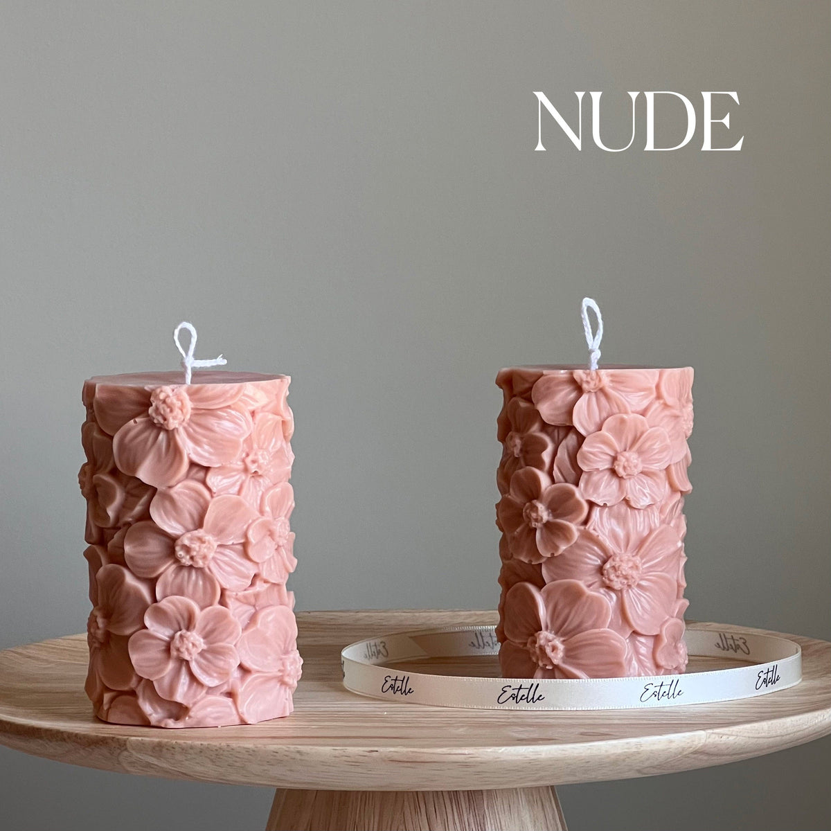 Chandelle pilier sakura en cire de soya artisanale | Décor pour la maison