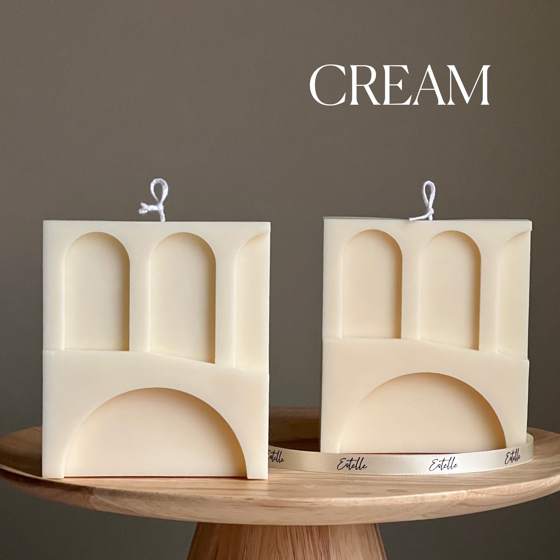 Three Arch Soy Wax Candle: Handmade Decorative Unscented Candle