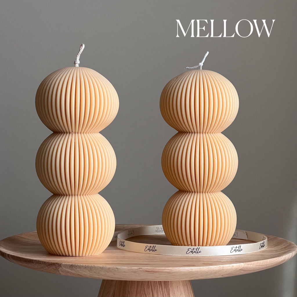 Handmade Ribbed Ball Soy Wax Candle | Home Decor