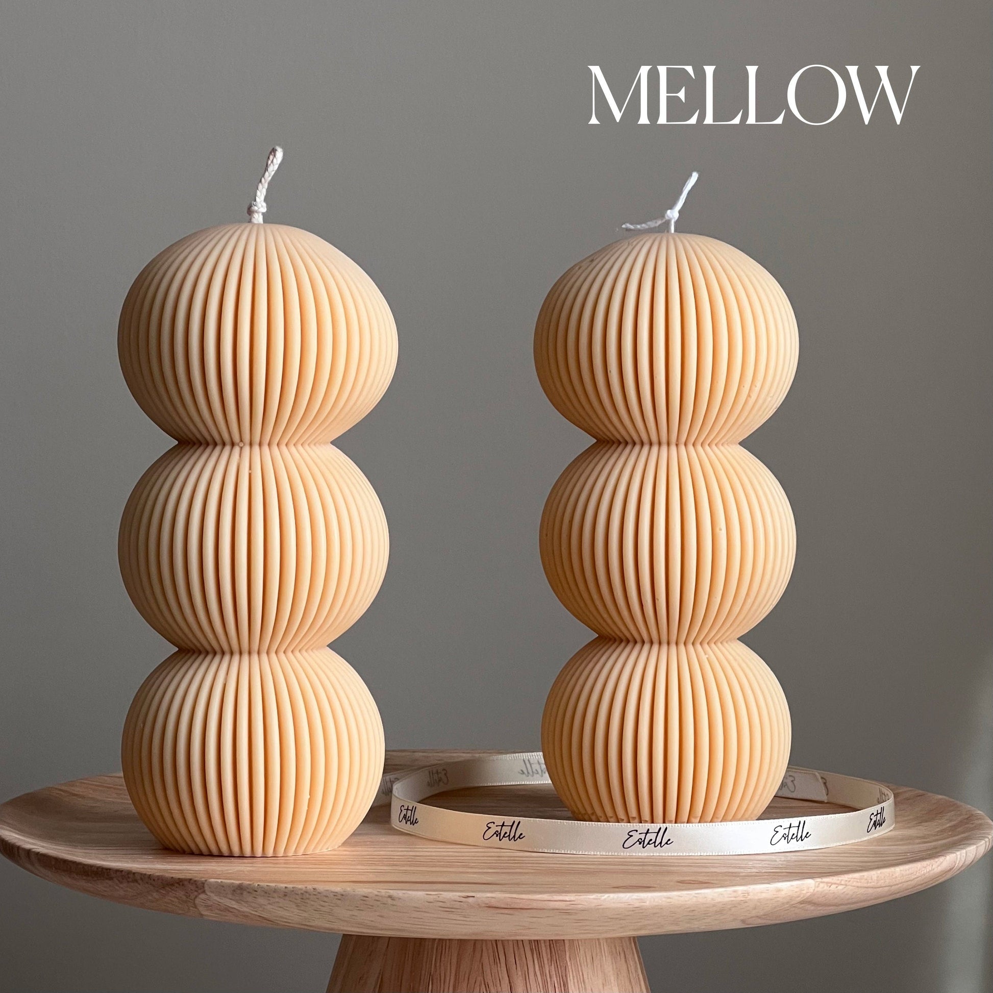 Handmade Ribbed Ball Soy Wax Candle | Home Decor