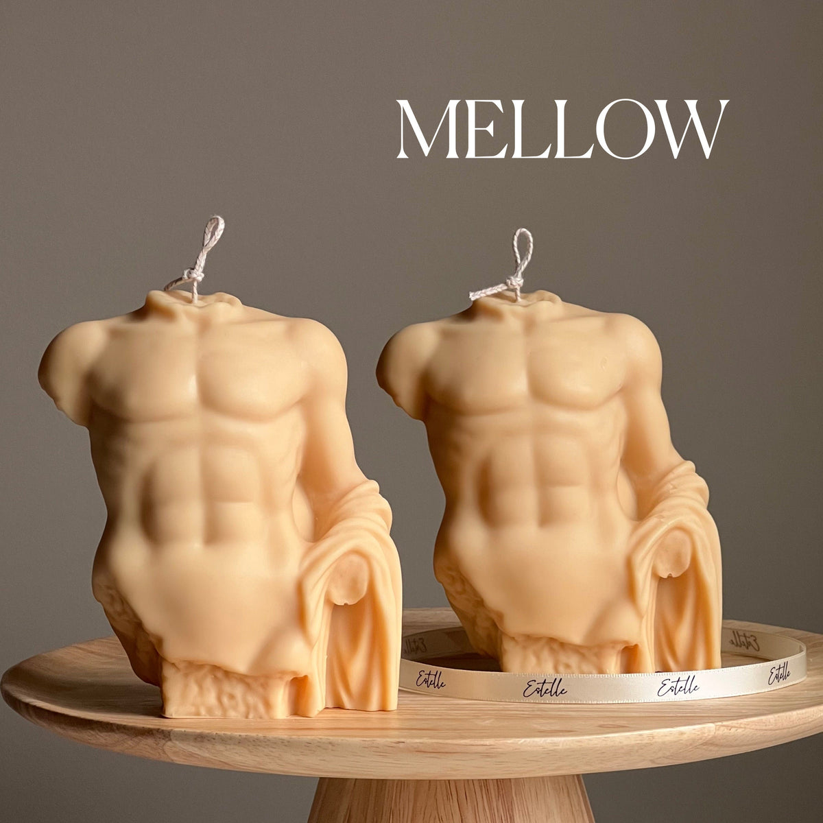 Apollo Soy Wax Candle | Male Torso Statue, Unscented Decor
