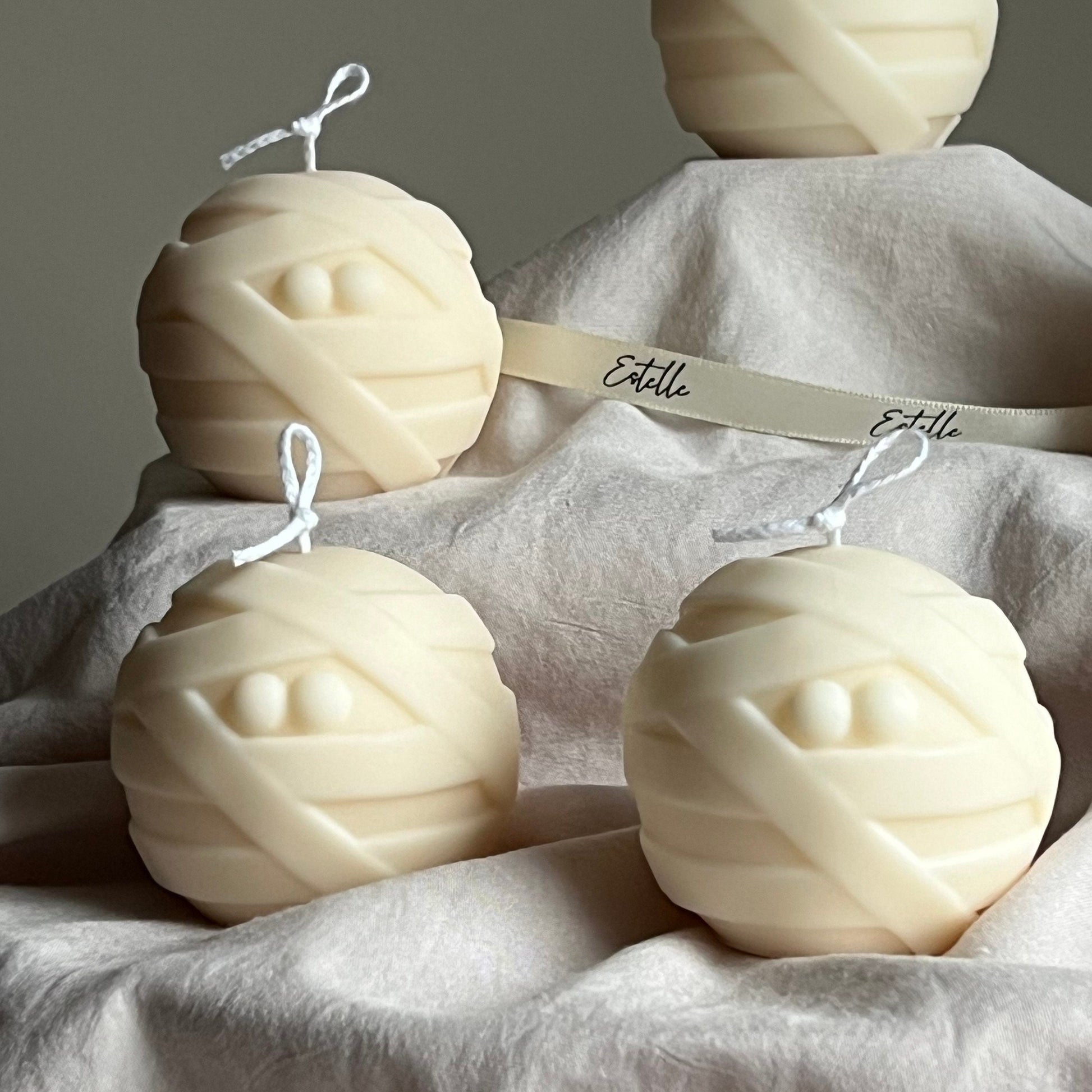 Handmade Halloween Mummy Candle | Sculptural Soy Wax Candle
