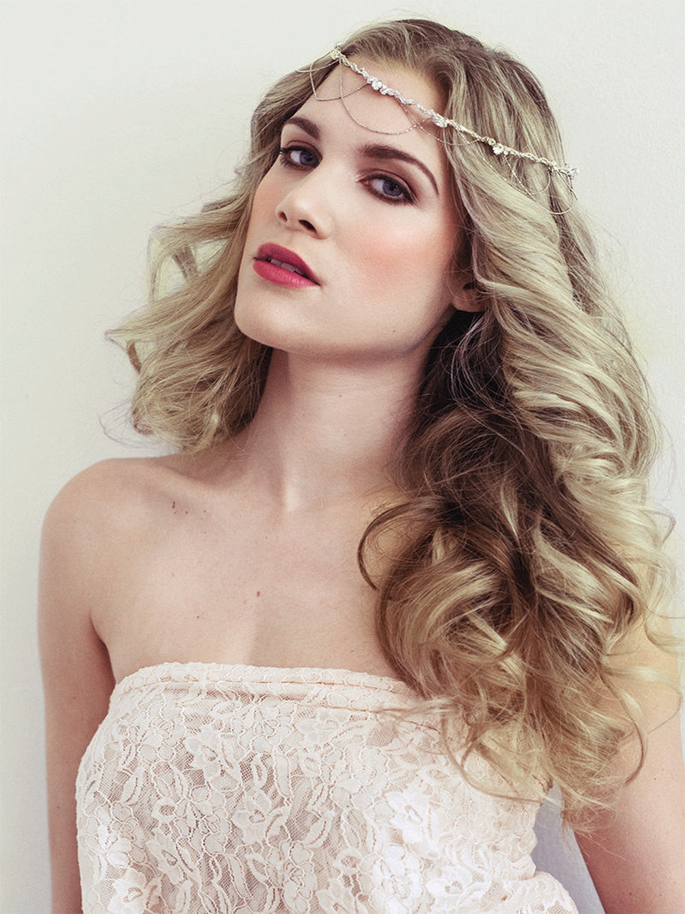 OLYMPIA Crystal Draped Bridal Crown