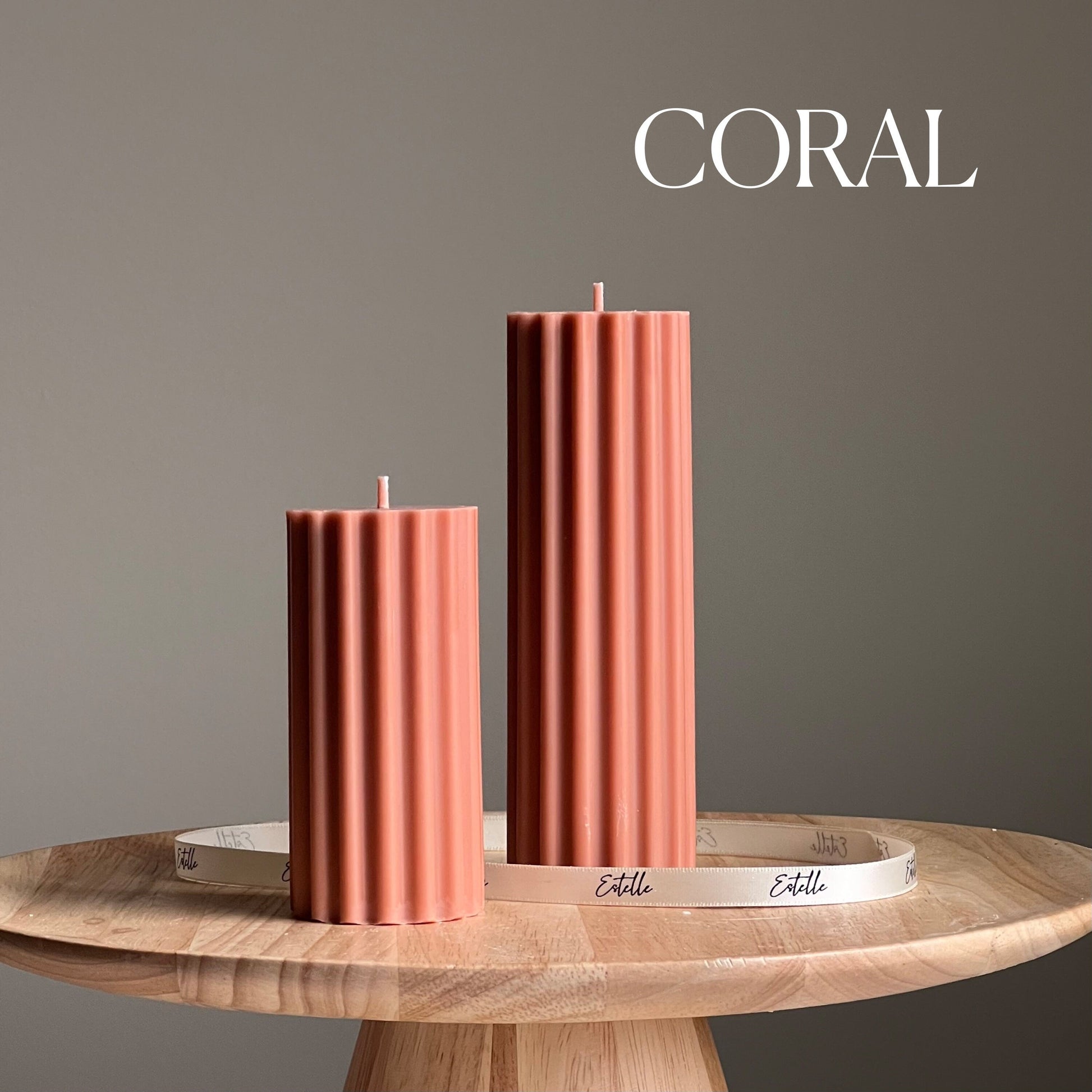 Ribbed Soy Wax Pillar Candle | Handmade Decorative Candle