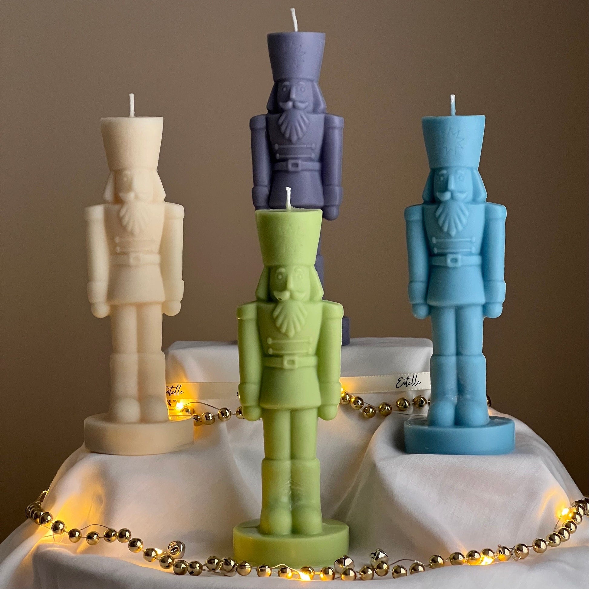 Handmade Nutcracker Candle: Sculptural Christmas Decor Gift