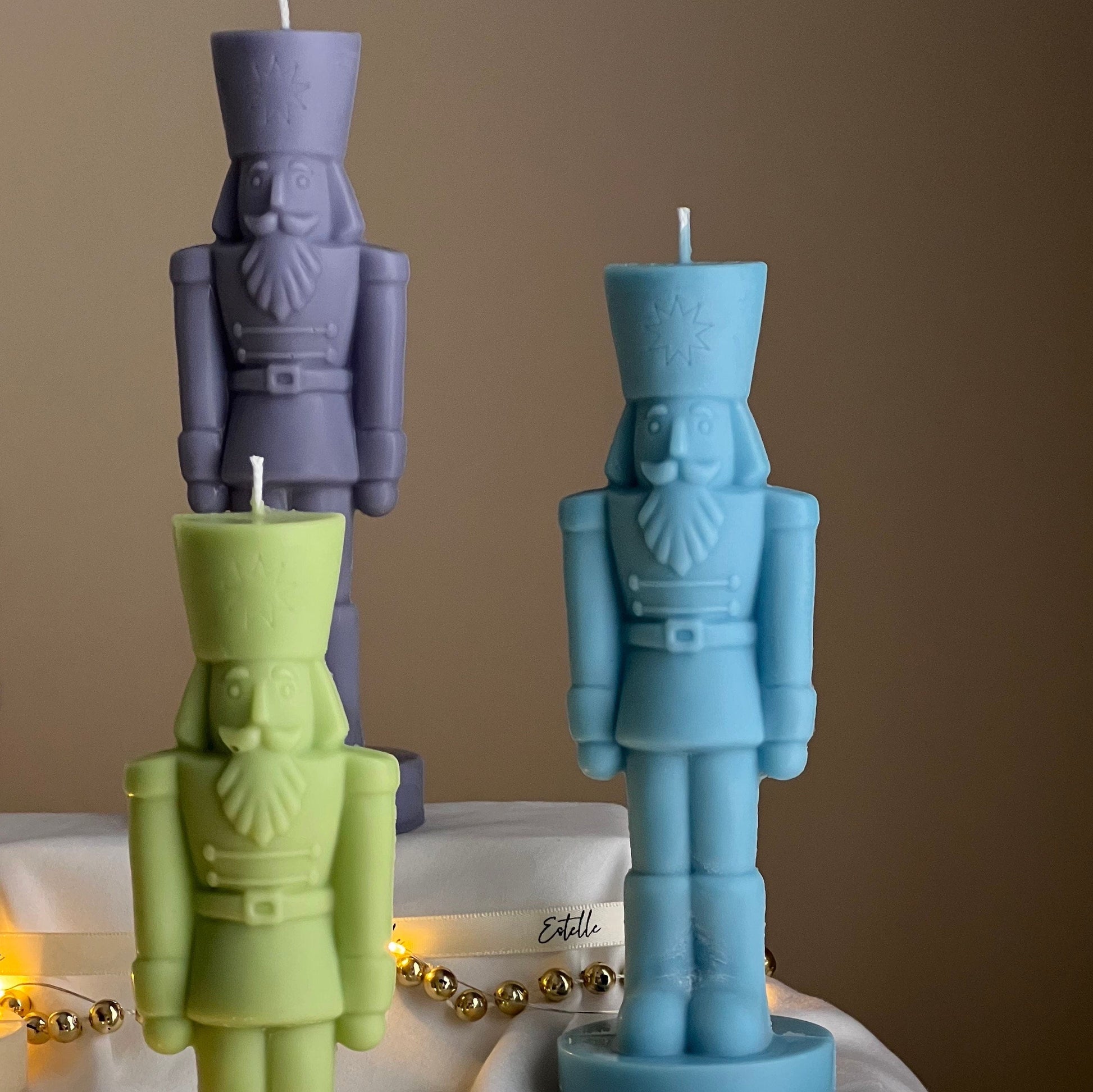 Handmade Nutcracker Candle: Sculptural Christmas Decor Gift