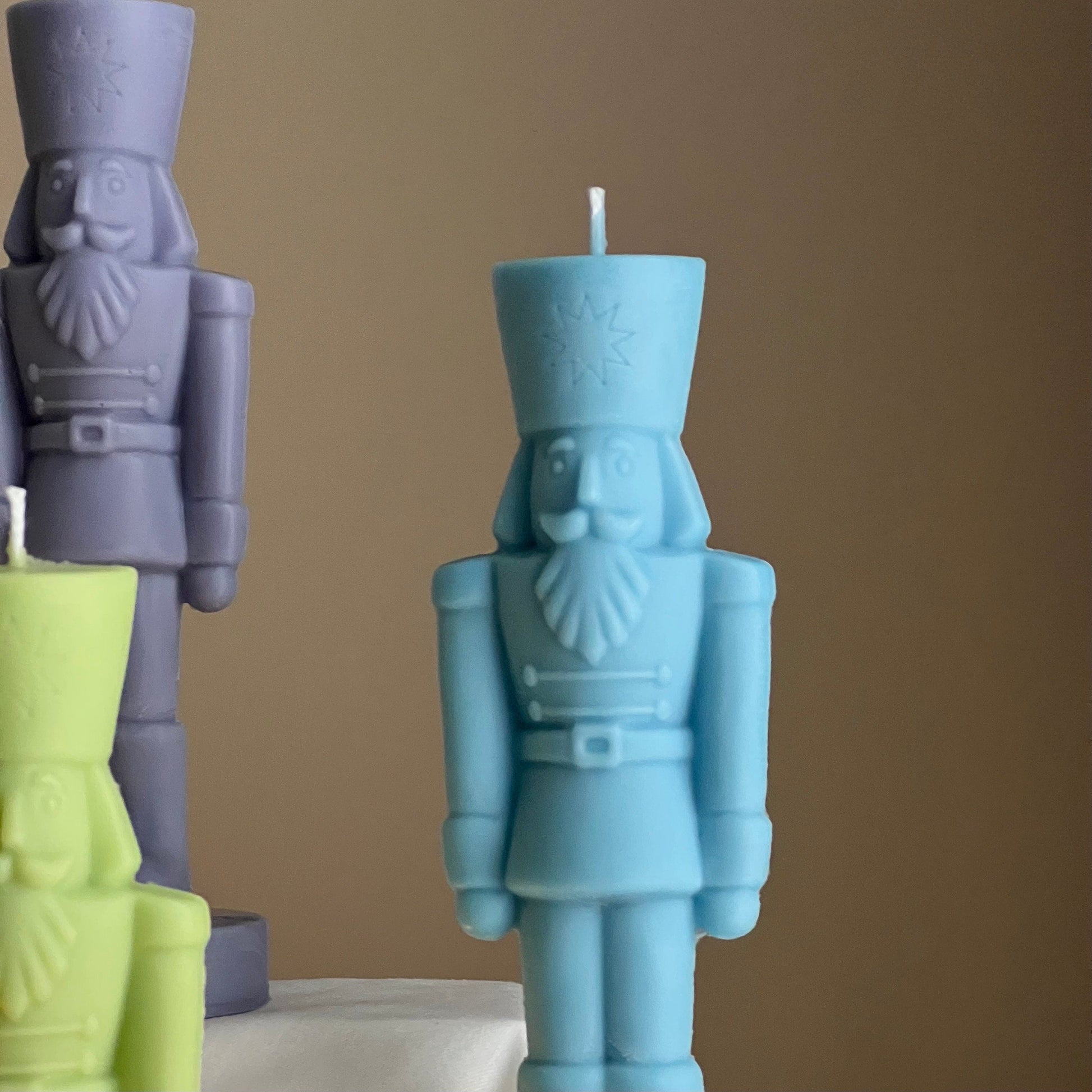 Handmade Nutcracker Candle: Sculptural Christmas Decor Gift