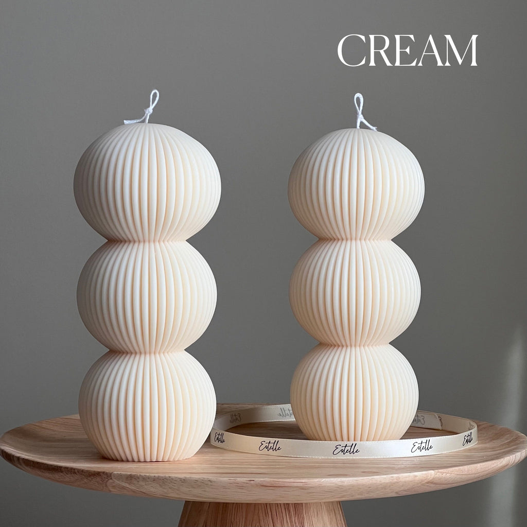 Handmade Ribbed Ball Soy Wax Candle | Home Decor