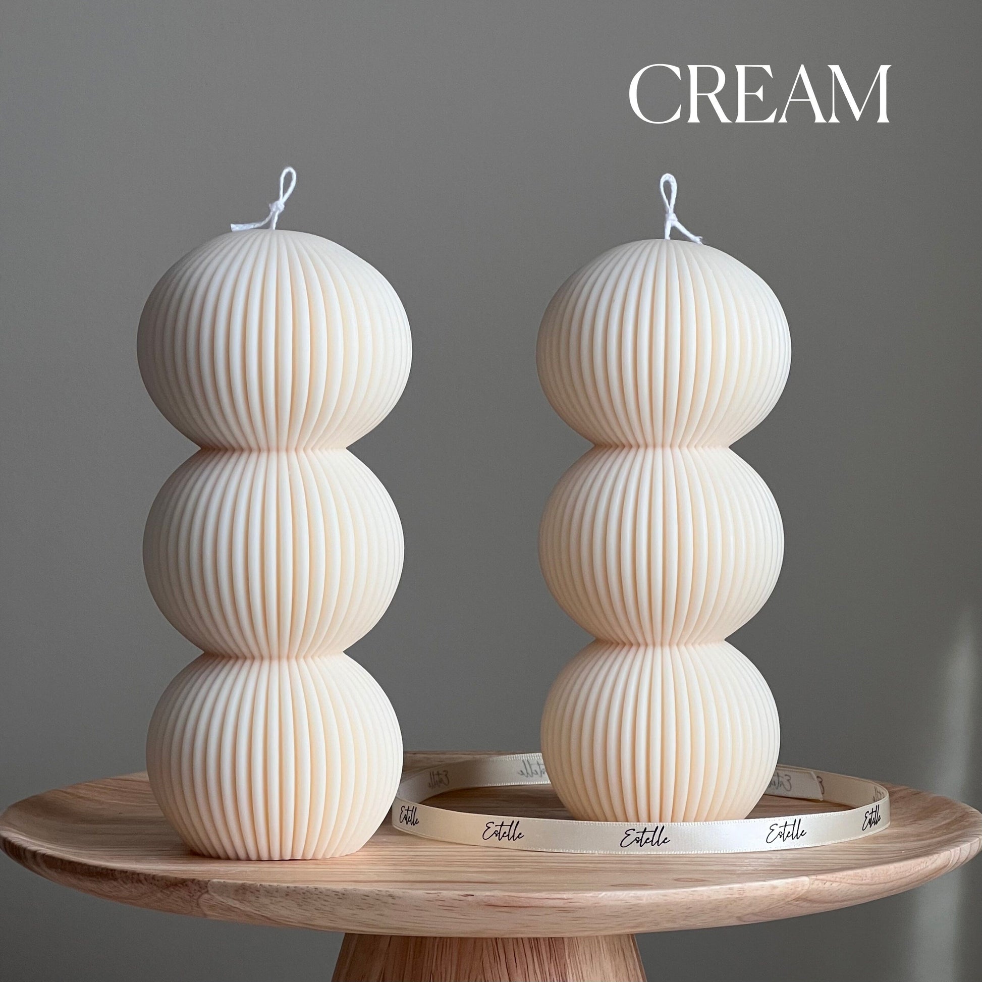 Handmade Ribbed Ball Soy Wax Candle | Home Decor