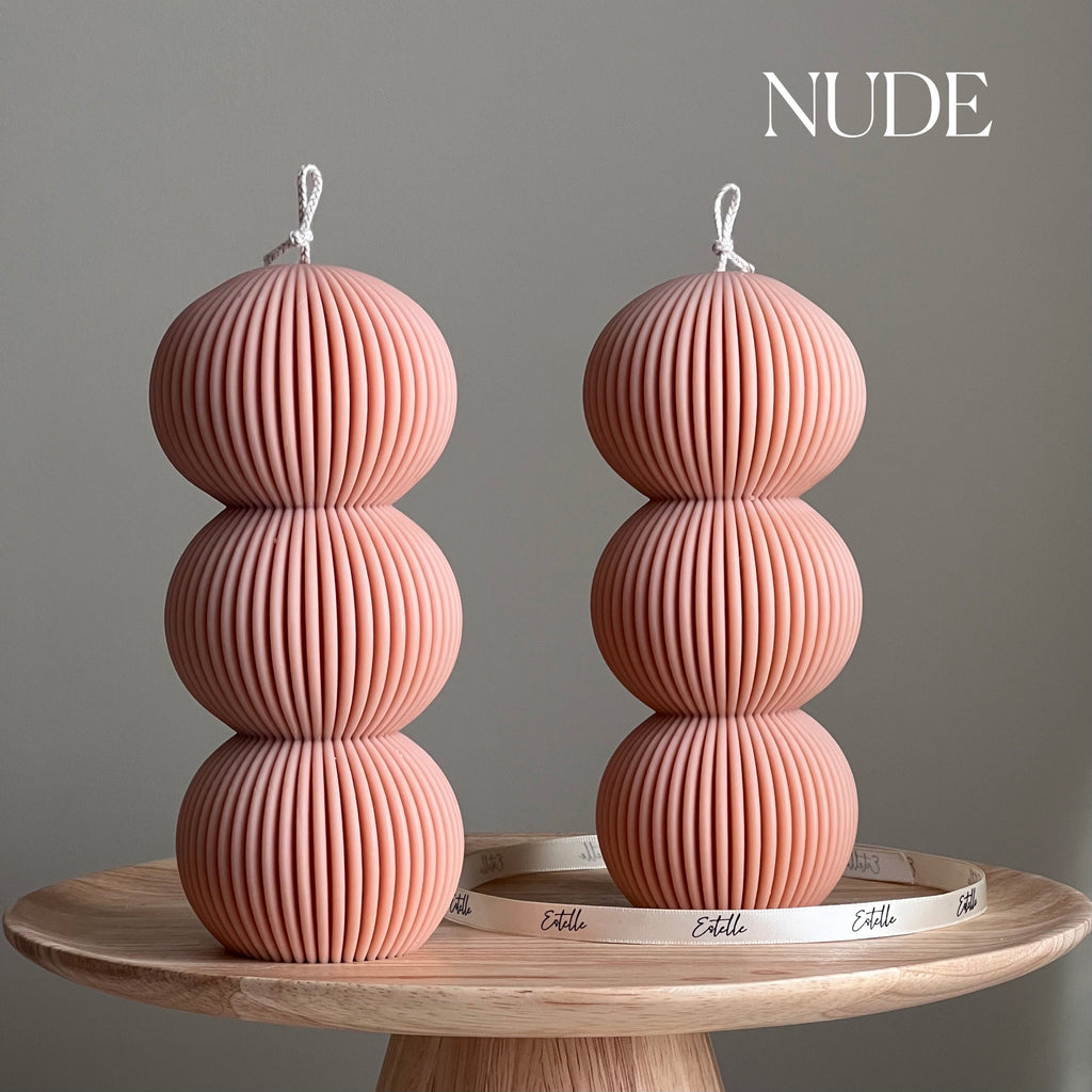 Handmade Ribbed Ball Soy Wax Candle | Home Decor
