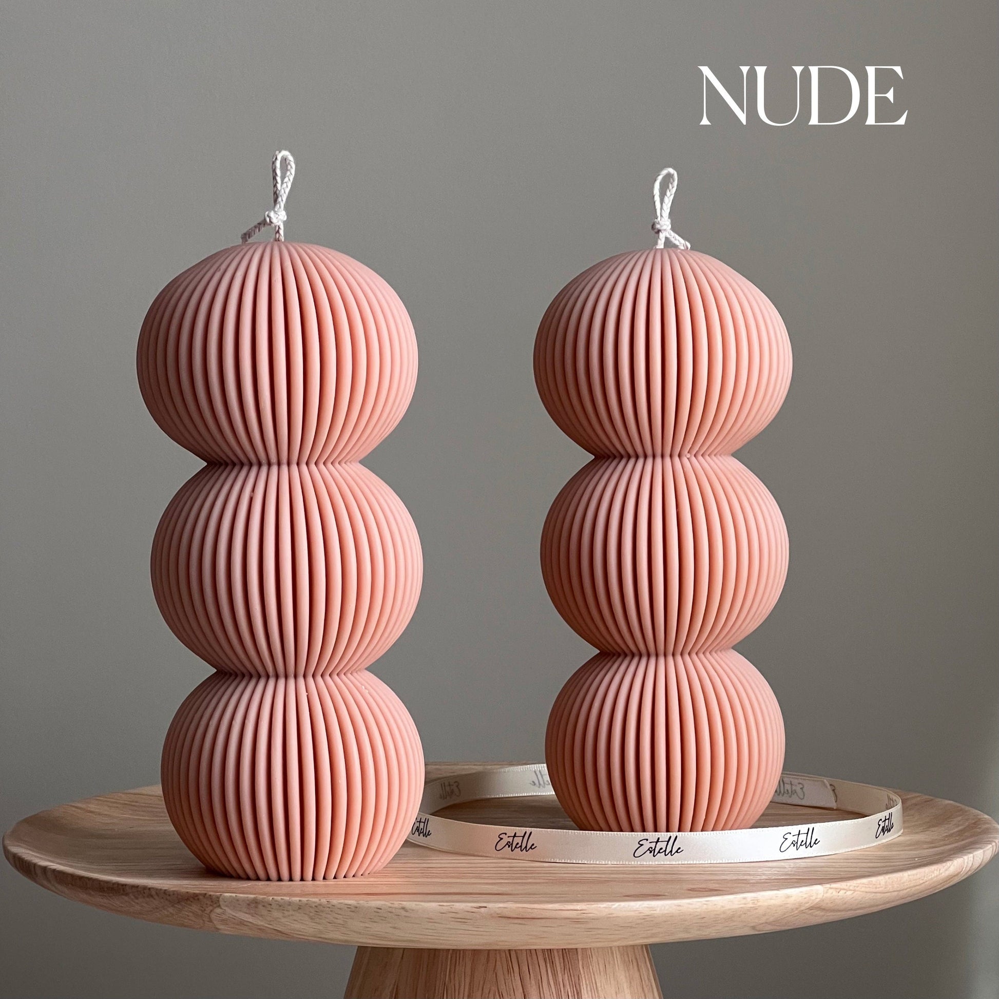 Handmade Ribbed Ball Soy Wax Candle | Home Decor
