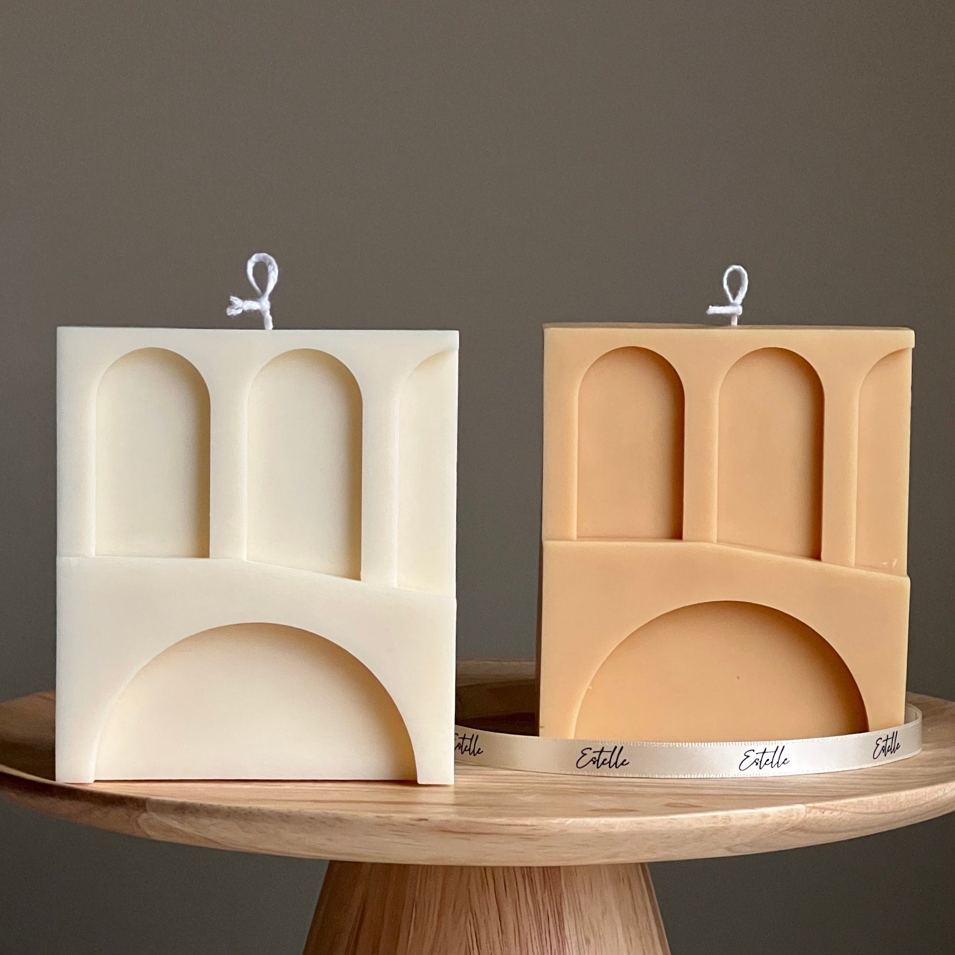 Three Arch Soy Wax Candle: Handmade Decorative Unscented Candle