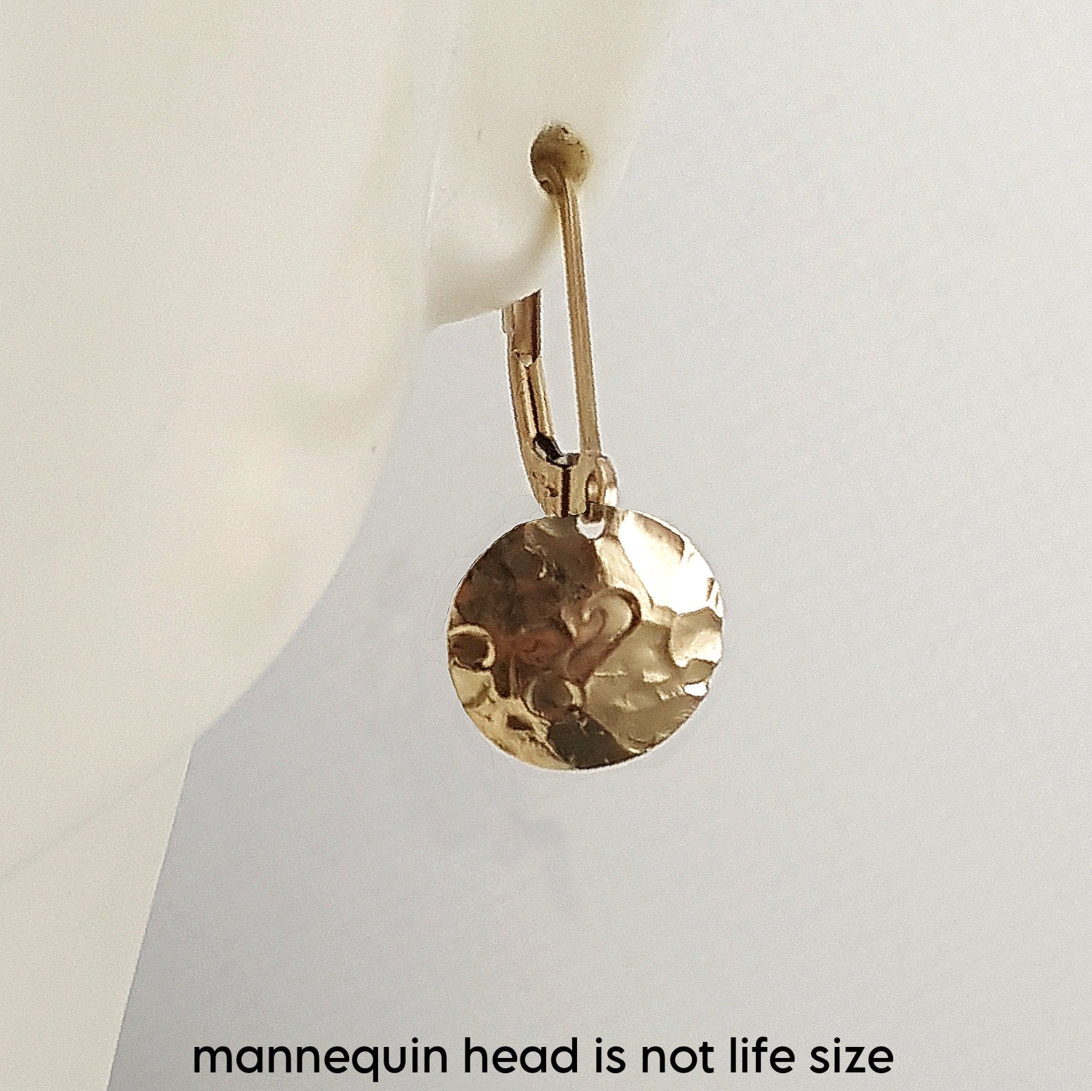 Textured Gold Filled Dangle Earrings: Crinkled Lever Backs