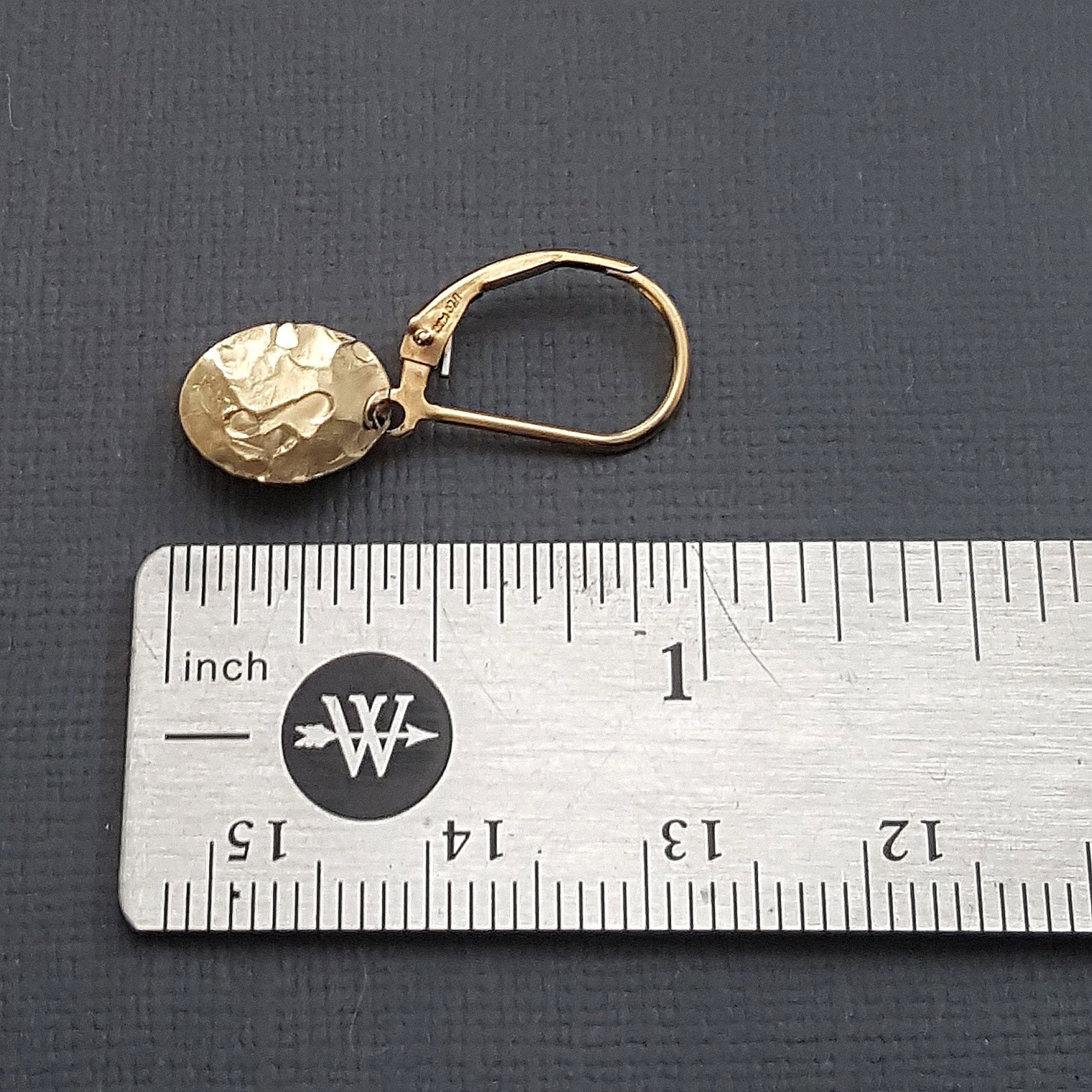 Textured Gold Filled Dangle Earrings: Crinkled Lever Backs