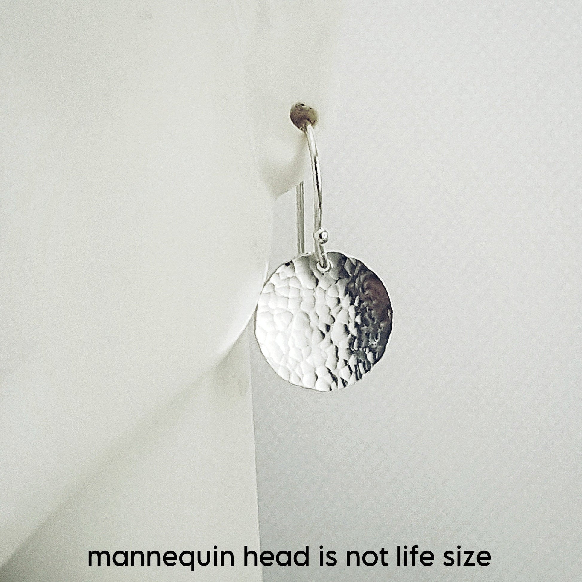 Hammered Fine Silver Disc Earrings: Minimalist Dangles
