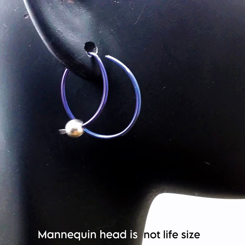 Niobium Hoop Earrings: Geometric Swarovski Pearl Hoops