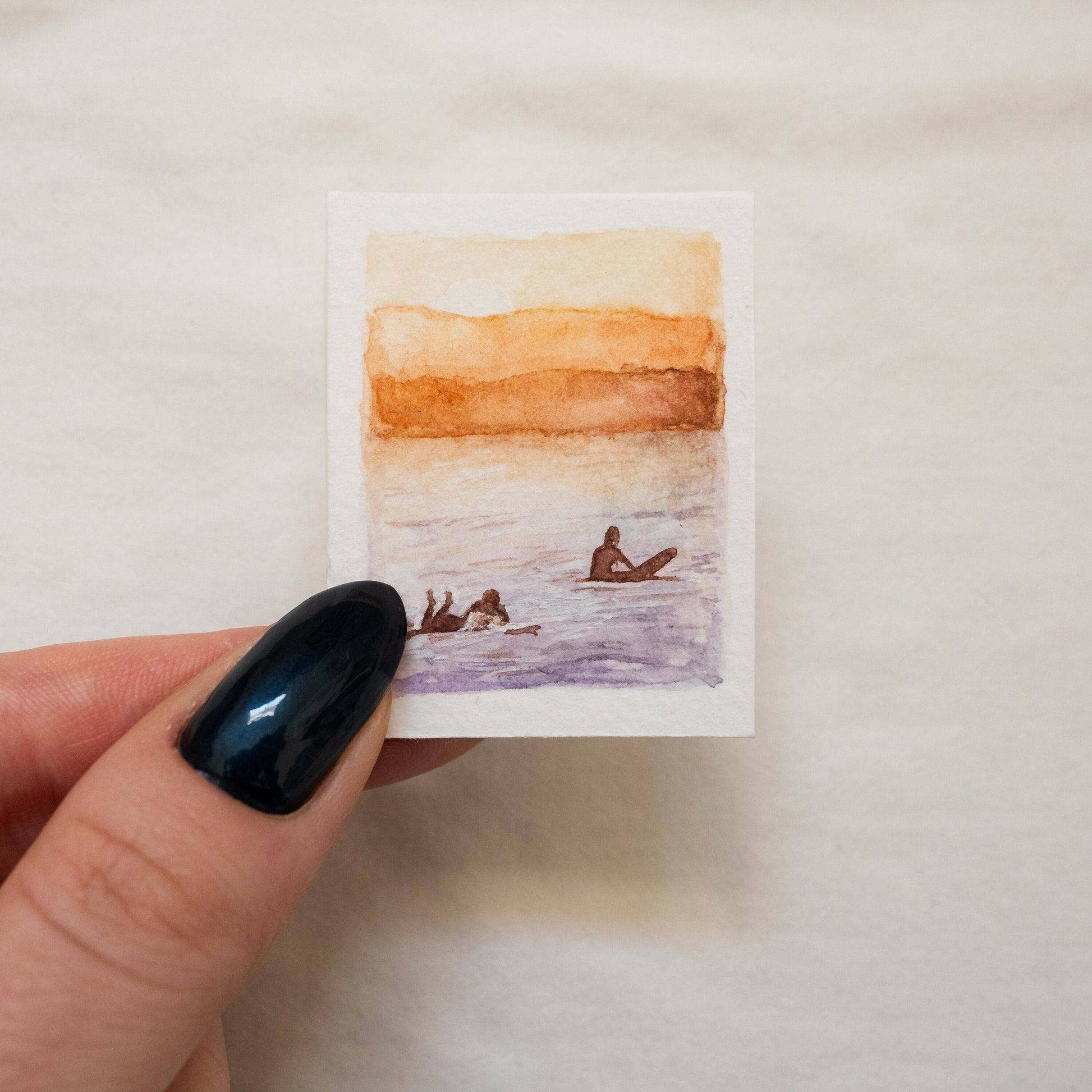 Mini-surfeur | Peinture originale | Aquarelle | Pièce unique