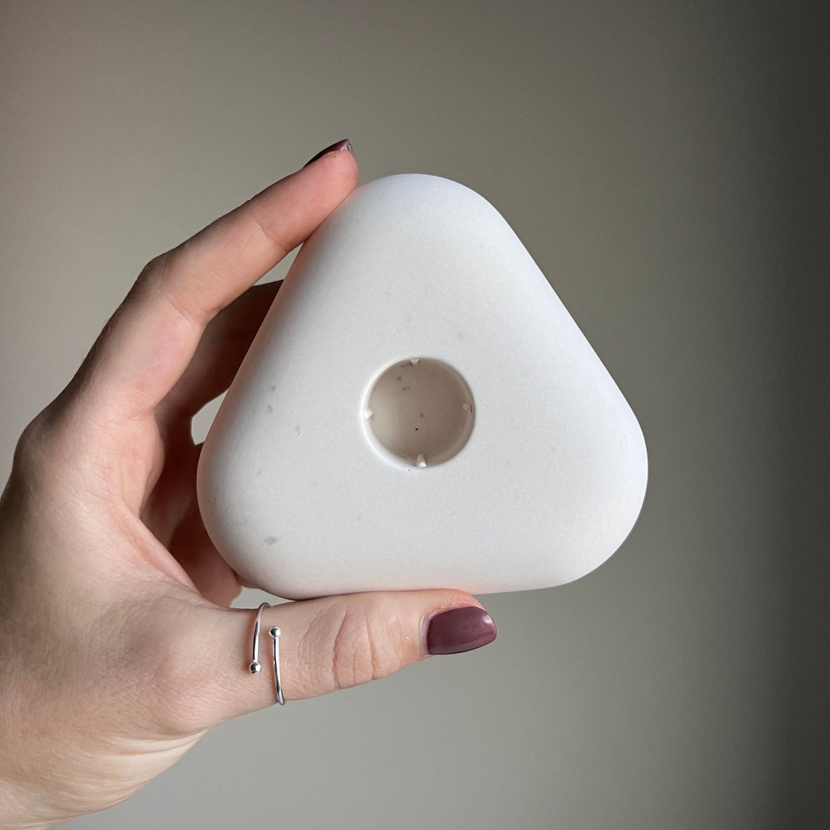 Geometric Jesmonite Candlestick Holder: Minimalist Table Decor