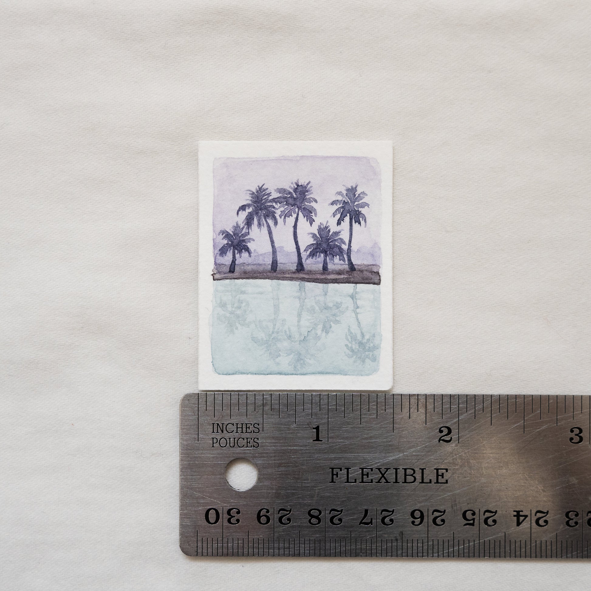 Mini-peinture tropicale | Palmier | Aquarelle originale | Pièce unique