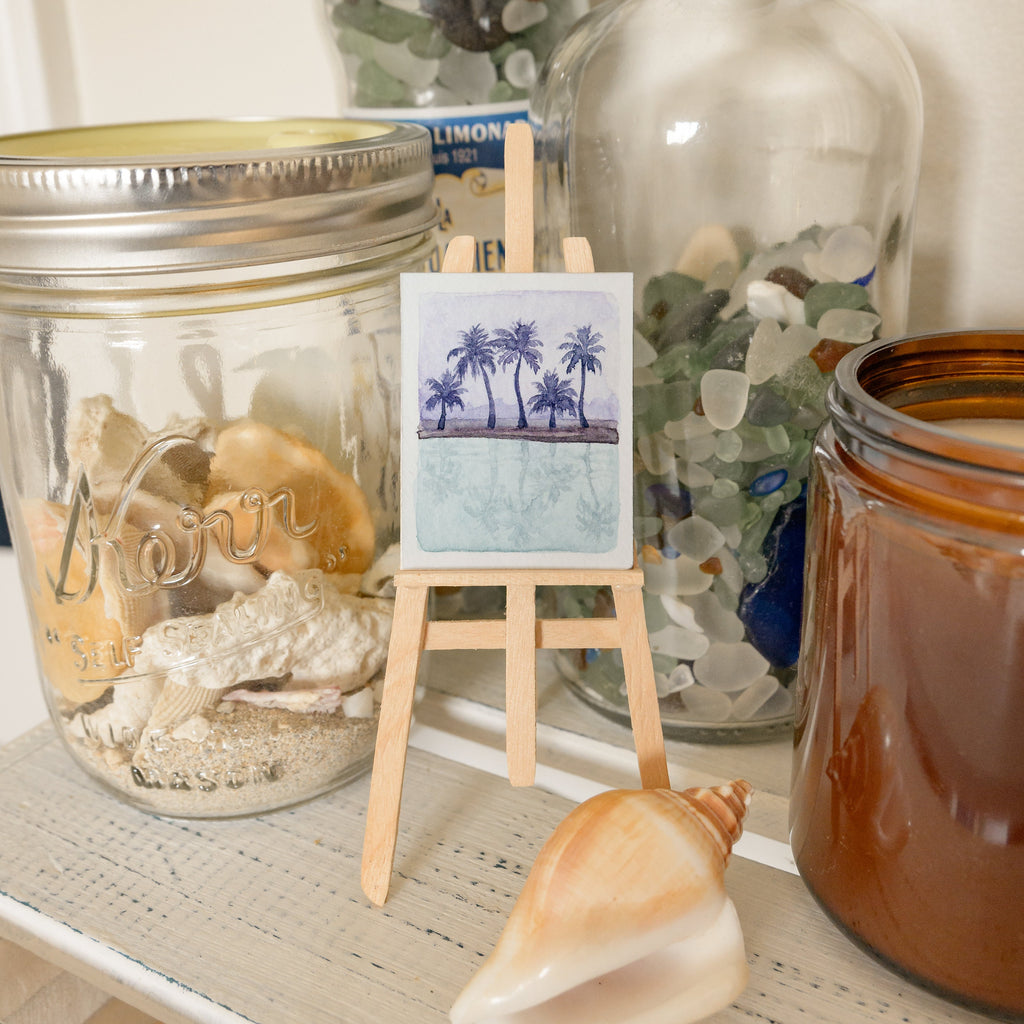 Mini-peinture tropicale | Palmier | Aquarelle originale | Pièce unique