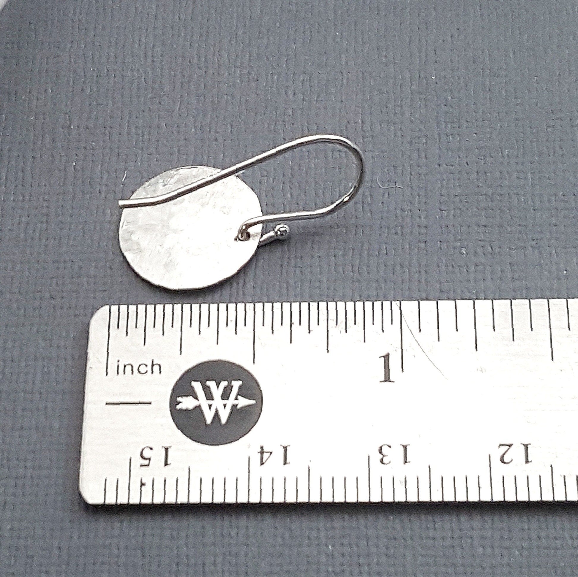 Hammered Fine Silver Disc Earrings: Minimalist Dangles
