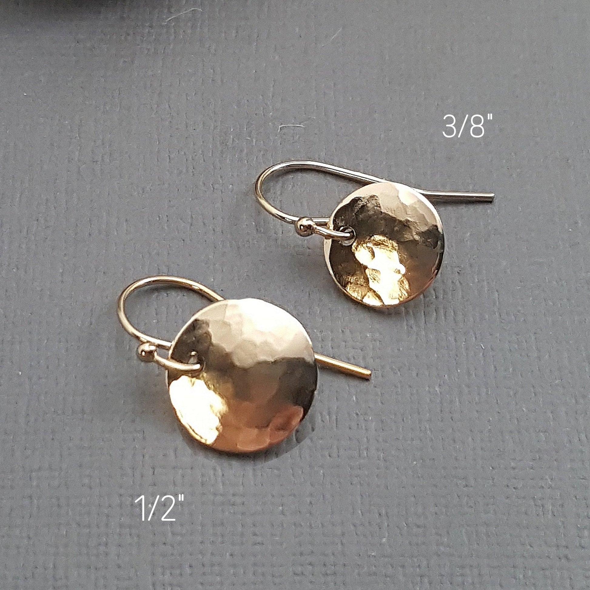 Hammered Goldfilled Disc Earrings: Minimalist Lever-back Dangles