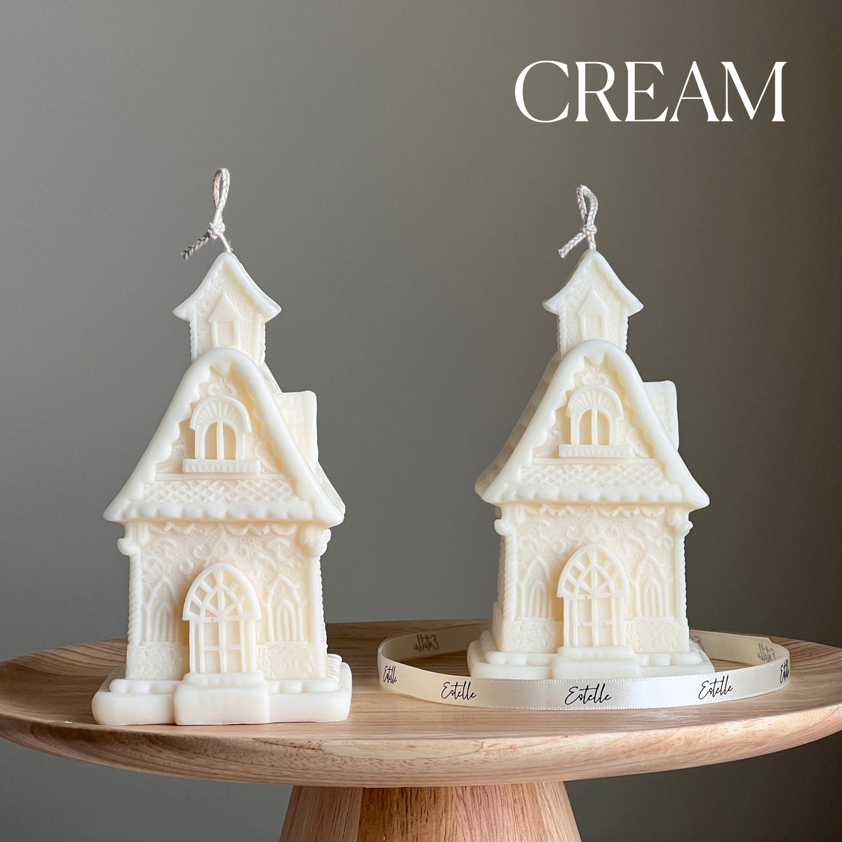 Grande chandelle Maison : chandelle sculpturale en cire de soya coulée à la main