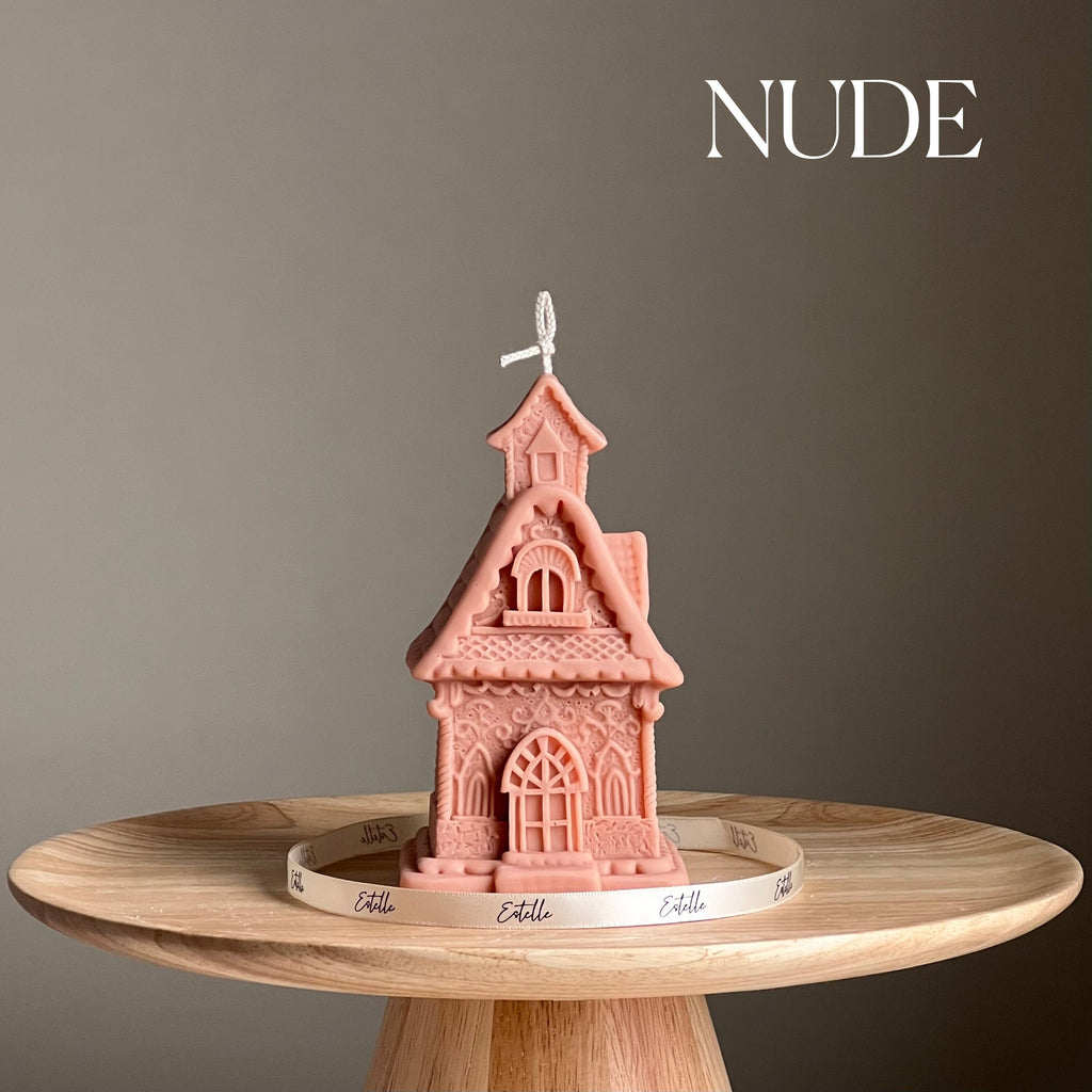 Grande chandelle Maison : chandelle sculpturale en cire de soya coulée à la main