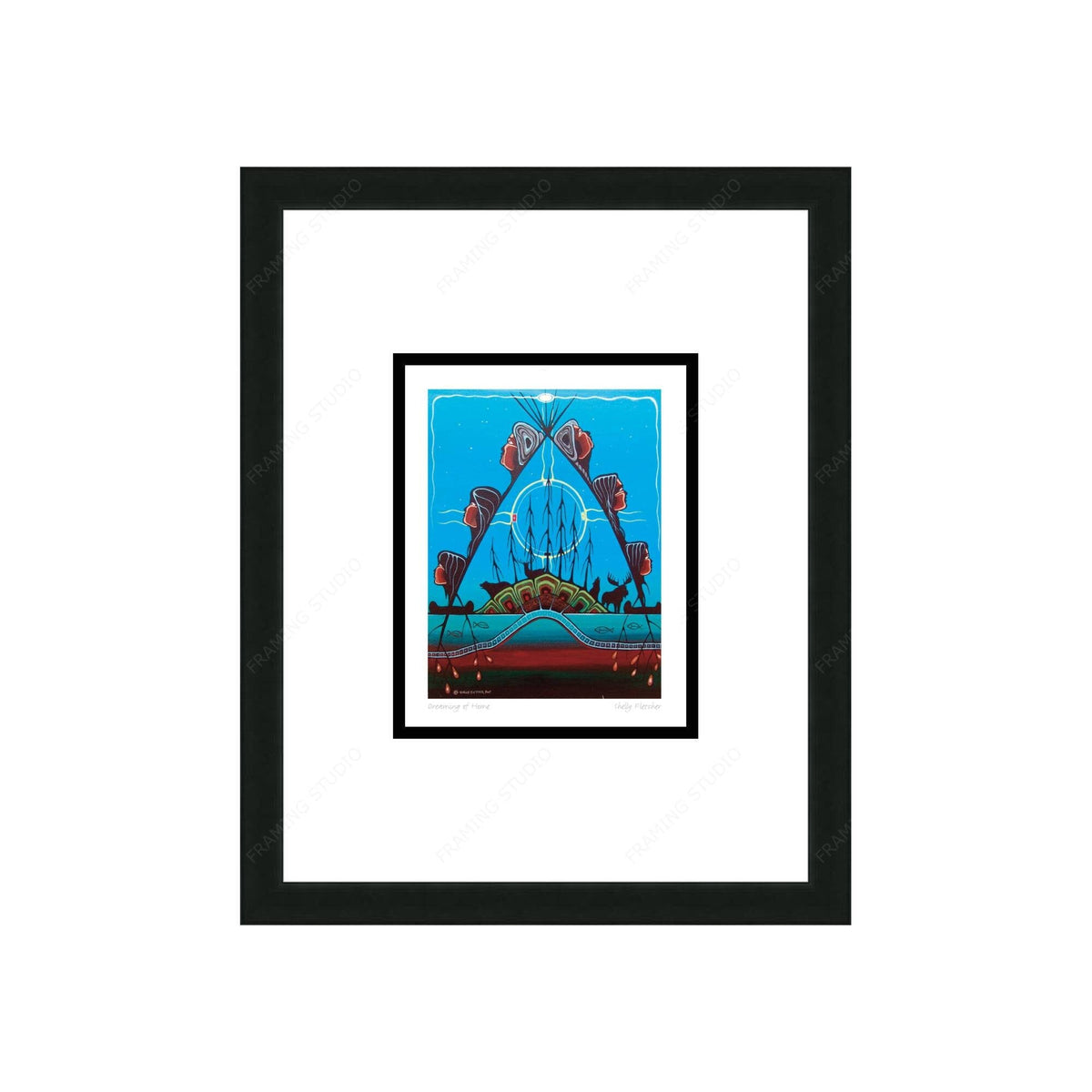 Dreaming of Home By Shelly Fletcher, Framed Artcard, Indigenous Art