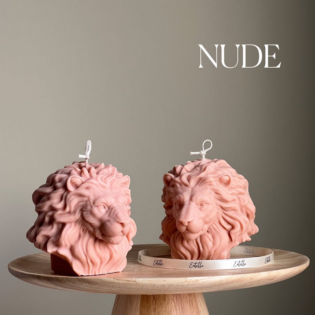 Handmade Lion Candle: Sculptural Soy Wax Animal Candle