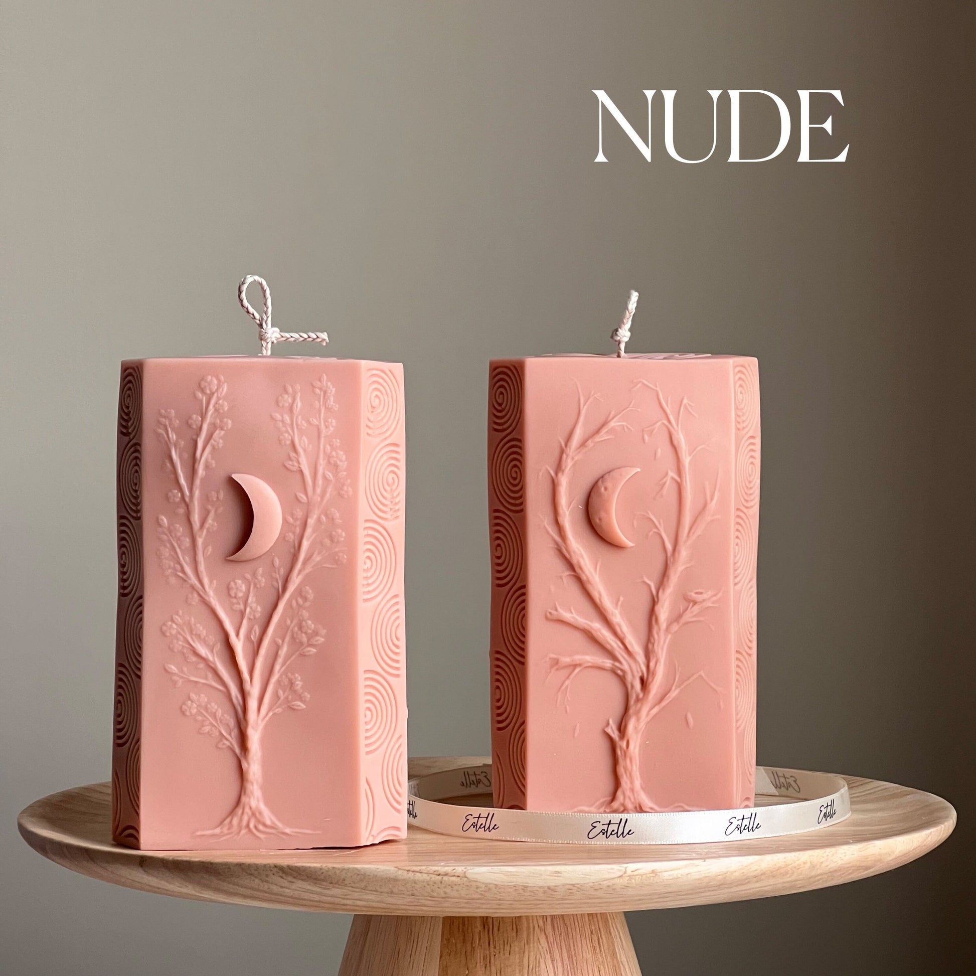 Moon Seasons Triangle Soy Candle | Handmade Pillar Candle