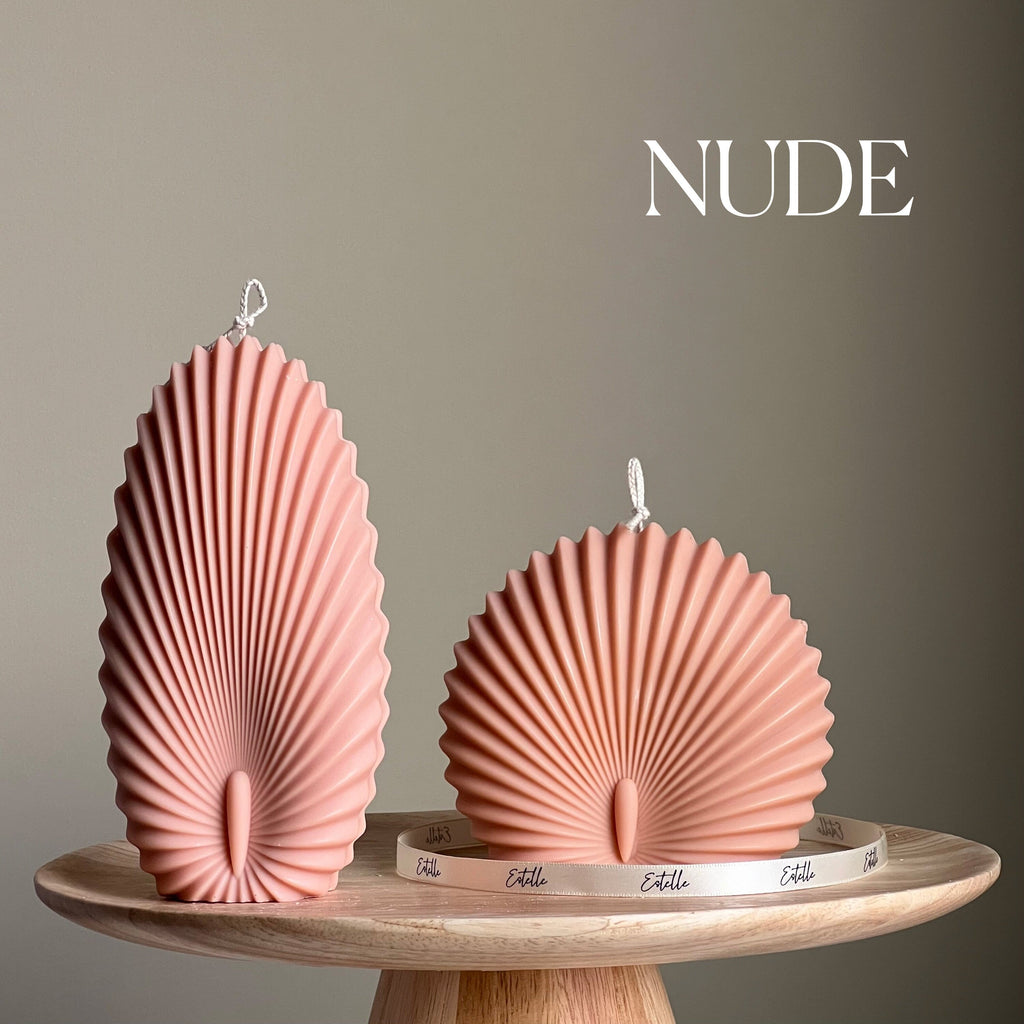 Duo de bougies coquillage : bougies décoratives en cire de soja en forme de palourdes