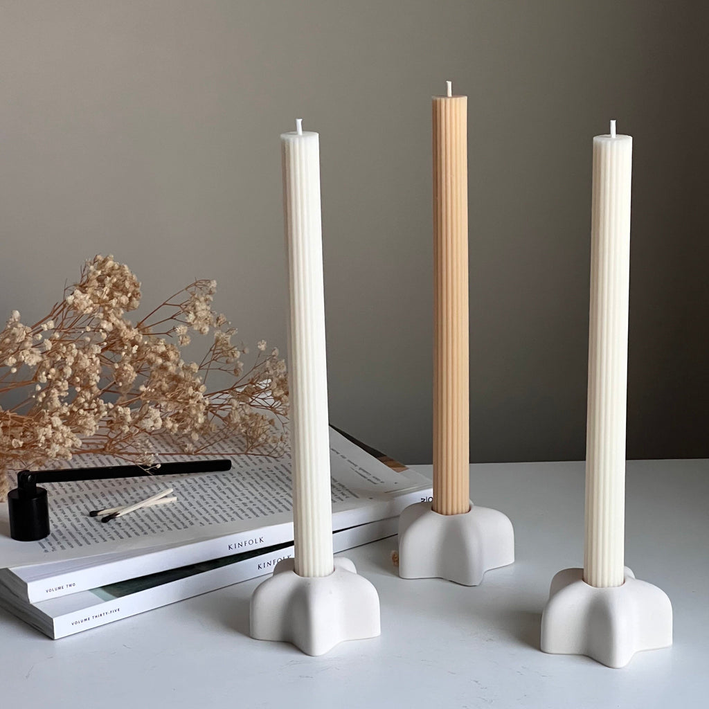 Star Jesmonite Candlestick Holder: Minimalist Table Decor