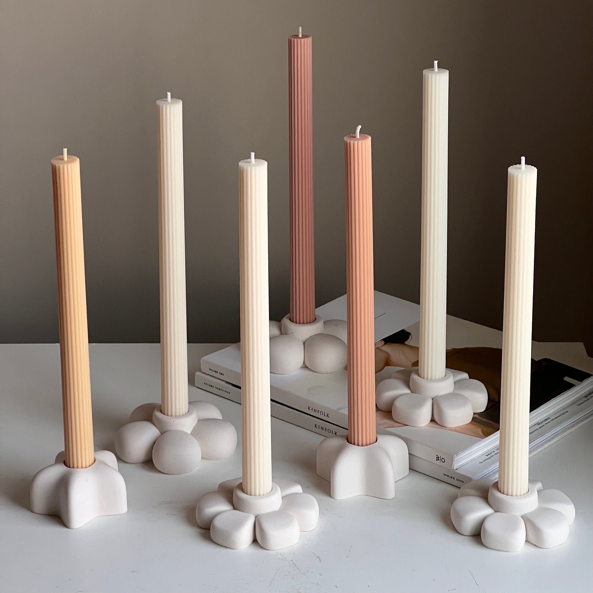 Star Jesmonite Candlestick Holder: Minimalist Table Decor