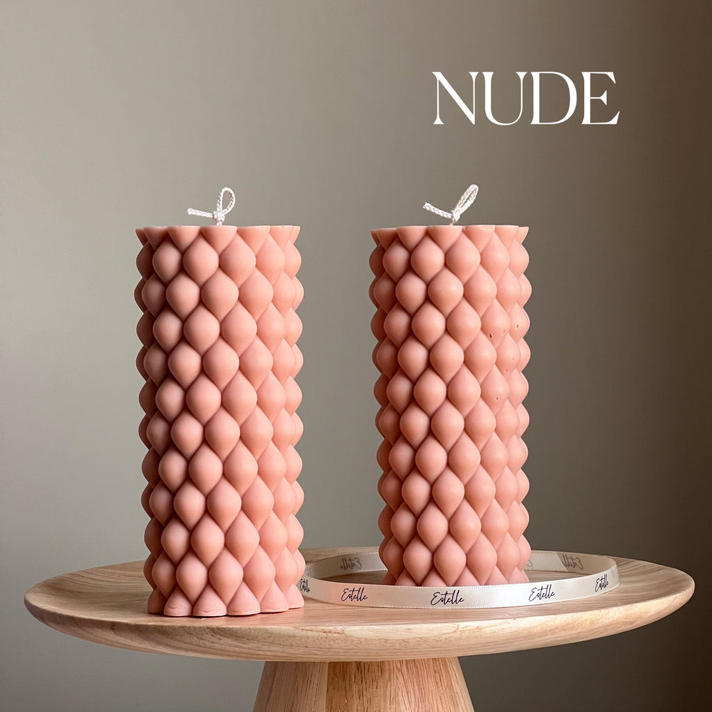 Tall Bubble Soy Pillar Candle | Minimalist Home Decor