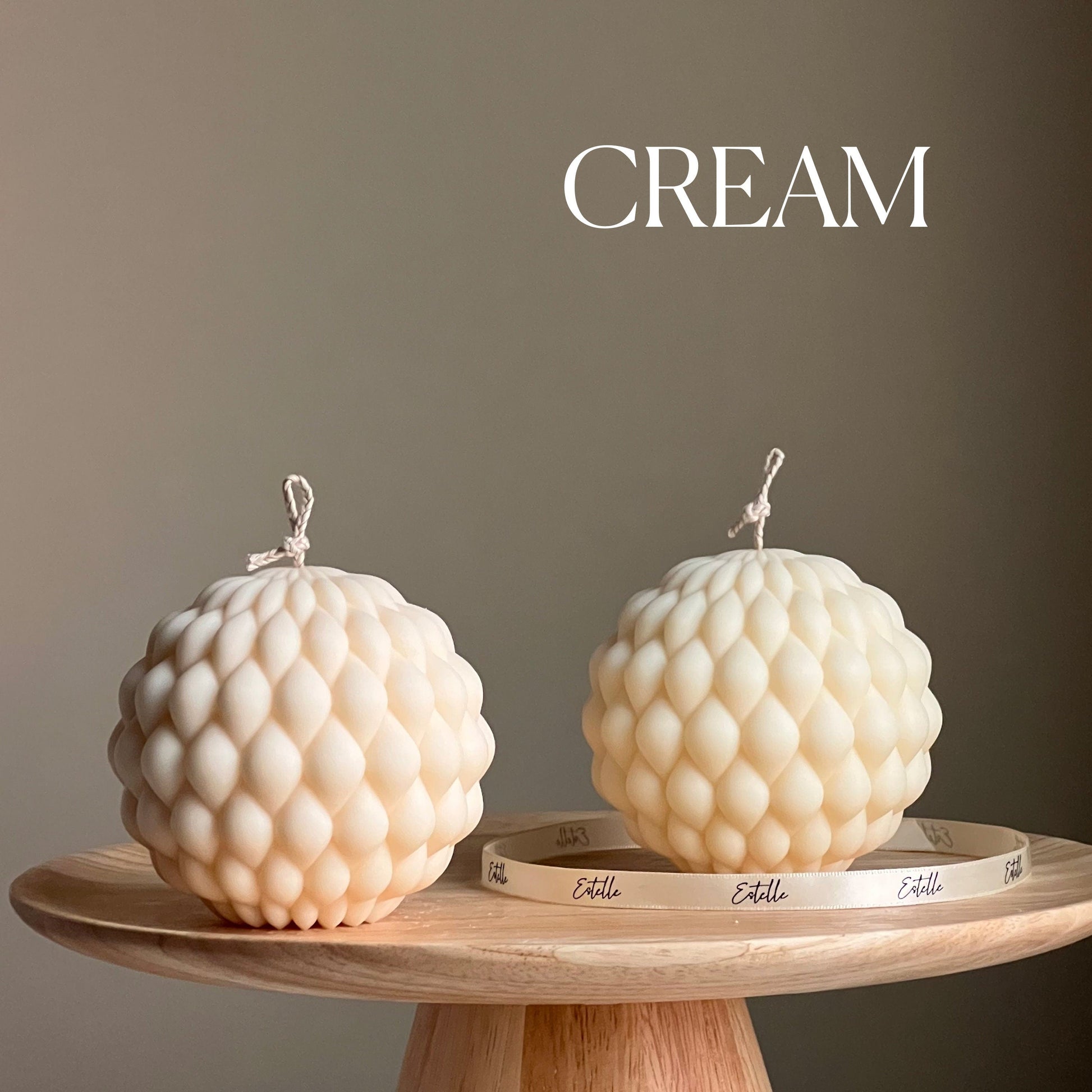 Large Bubble Ball Candle: Handmade Soy Pillar Candle, Home Decor