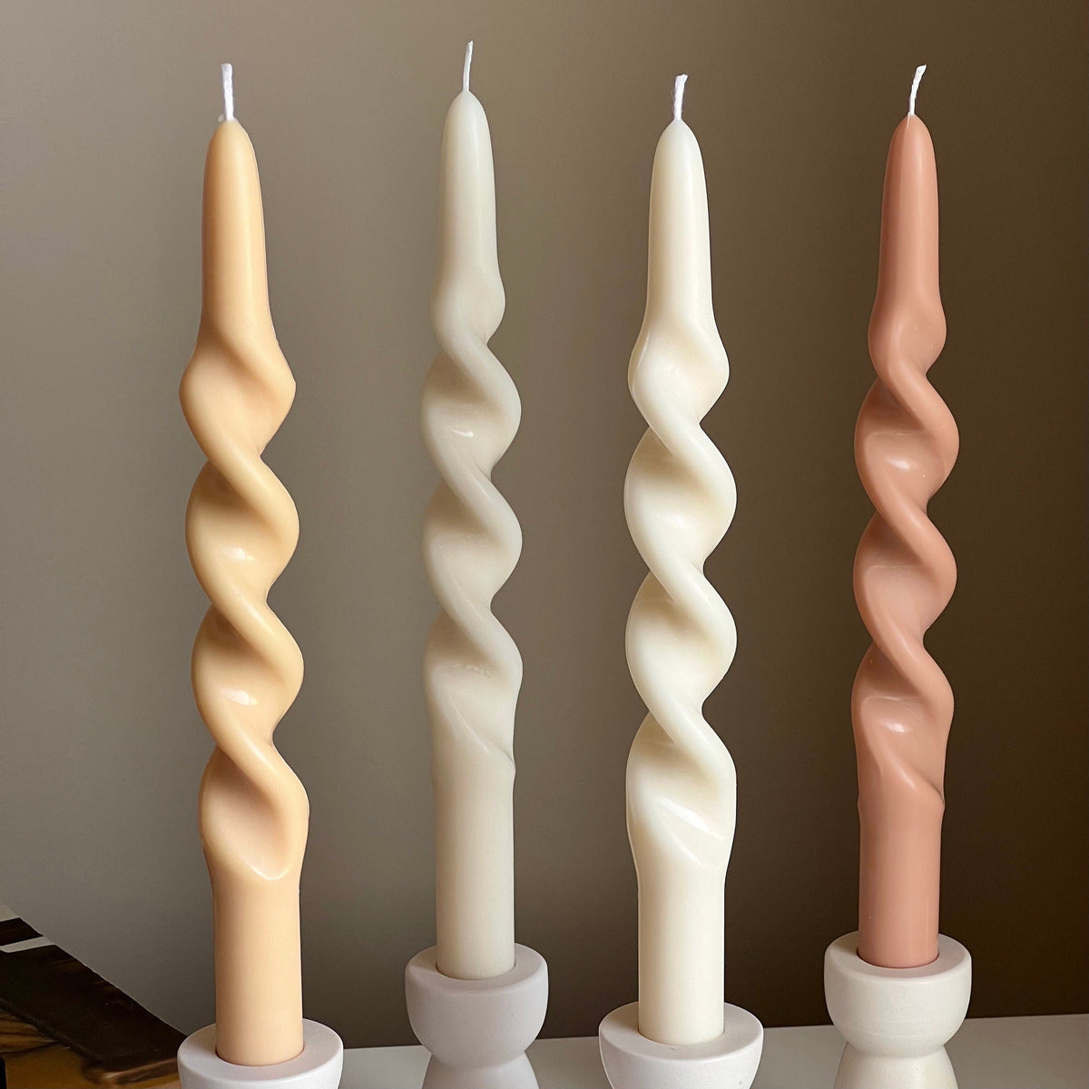 Twisted Taper Candle: Handmade Soy Wax Dinner Candle