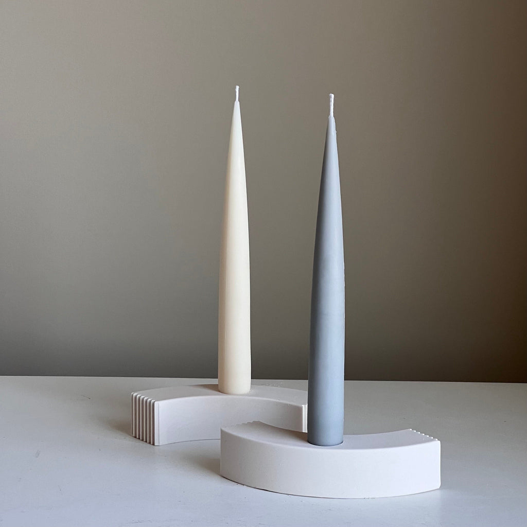 Handmade Soy Wax Taper Candle: Classic Pastel Unscented Dinner Candle