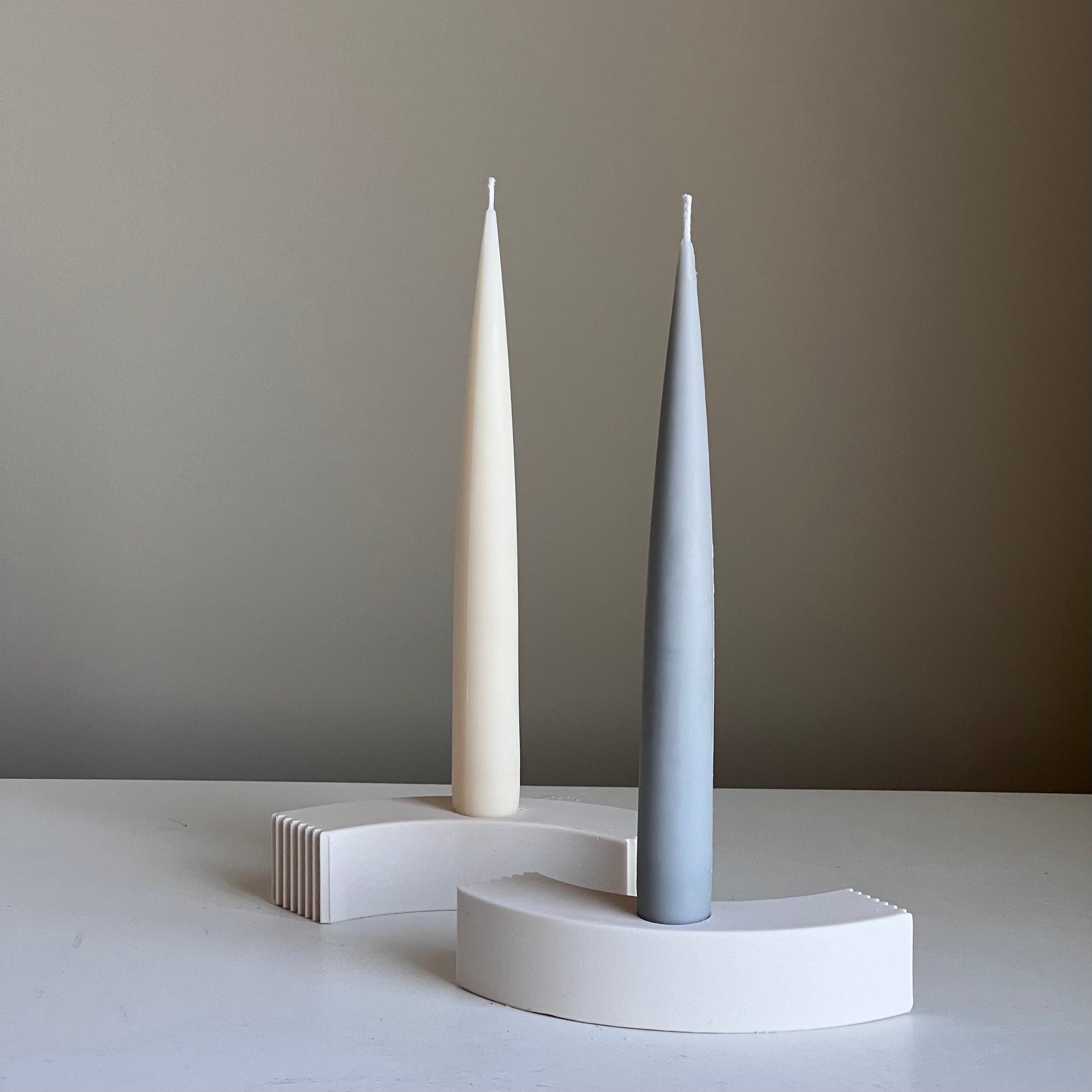 Handmade Soy Wax Taper Candle: Classic Pastel Unscented Dinner Candle